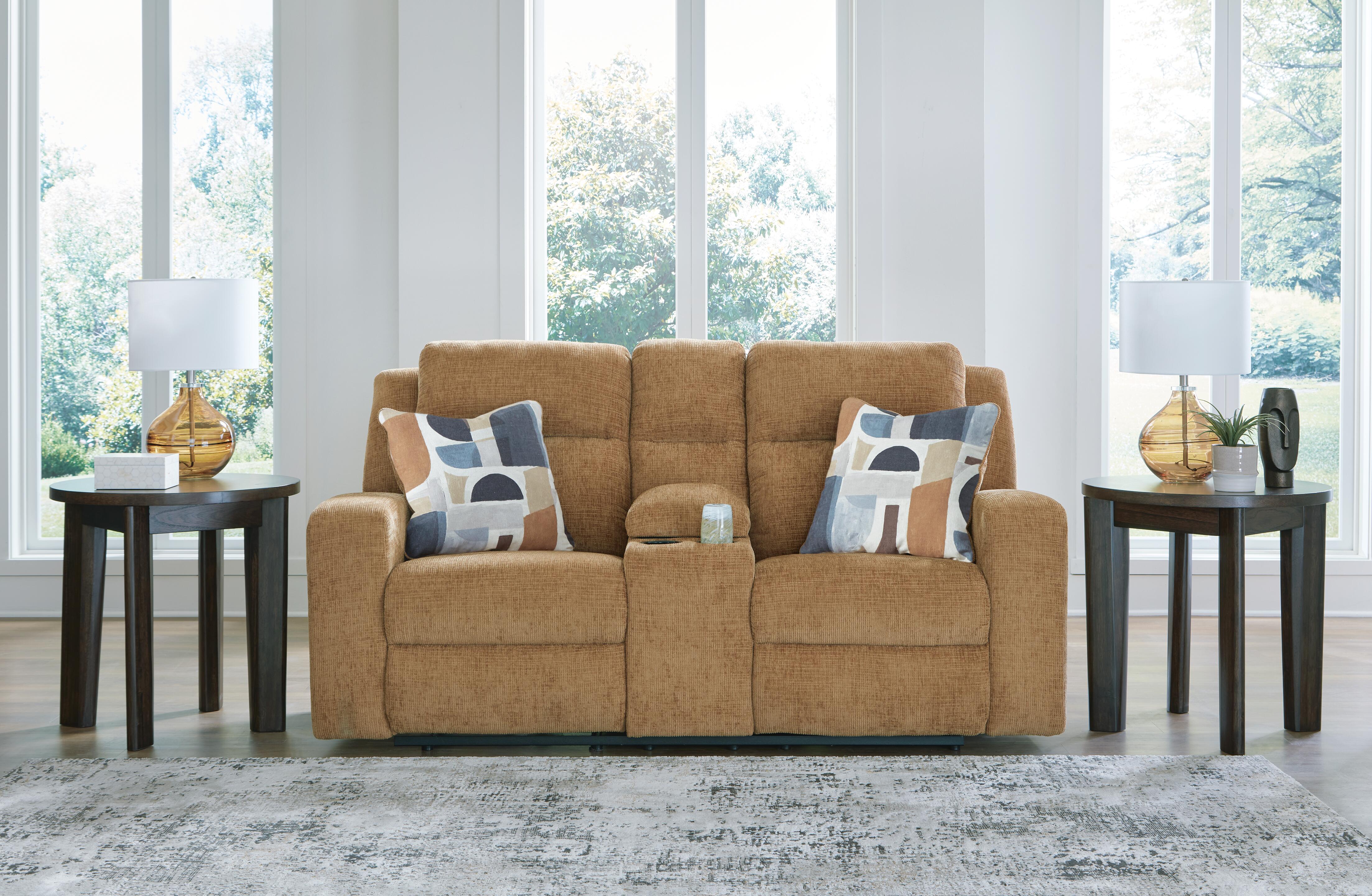 Kanlow Reclining Loveseat with Console - Romeo & Juliet Furniture (Warren,MI)