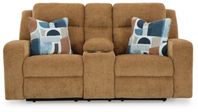 Kanlow Reclining Loveseat with Console - Romeo & Juliet Furniture (Warren,MI)