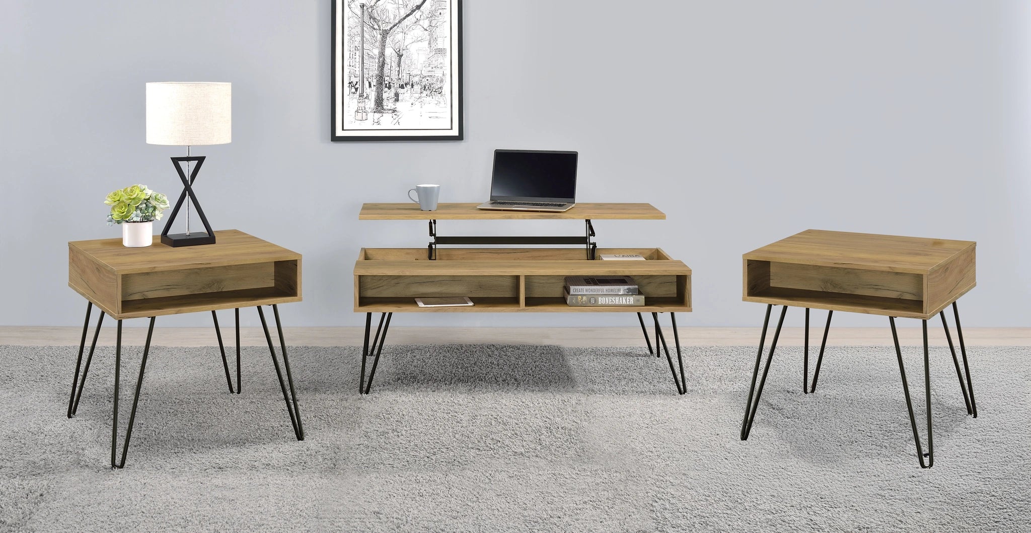 Fanning Lift-Top Coffee Table Set
