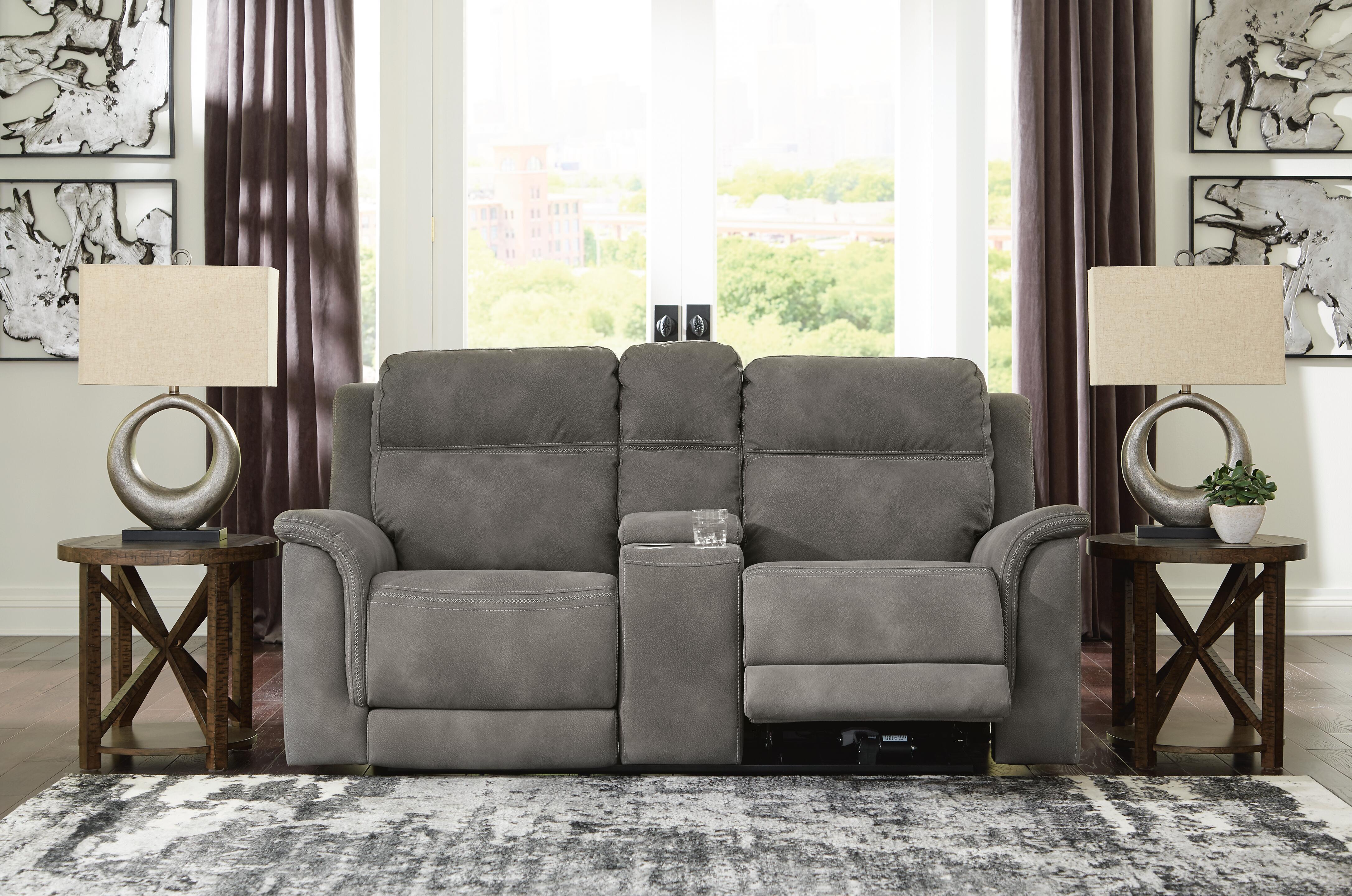 Next-Gen DuraPella Power Reclining Loveseat with Console - Romeo & Juliet Furniture (Warren,MI)