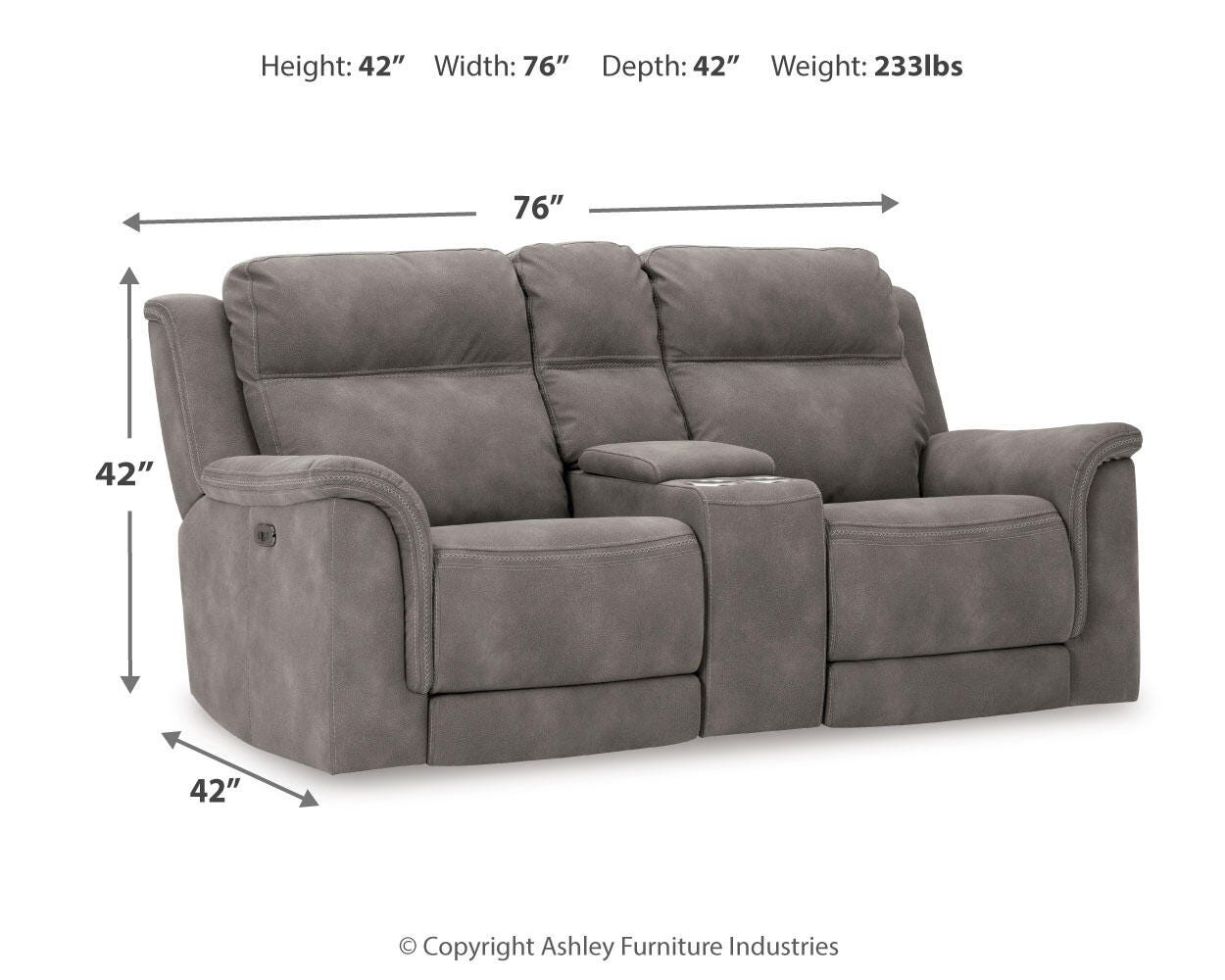 Next-Gen DuraPella Power Reclining Loveseat with Console - Romeo & Juliet Furniture (Warren,MI)
