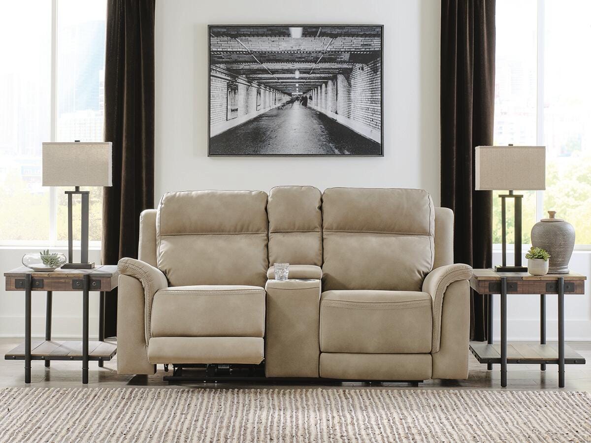 Next-Gen DuraPella Power Reclining Loveseat with Console - Romeo & Juliet Furniture (Warren,MI)