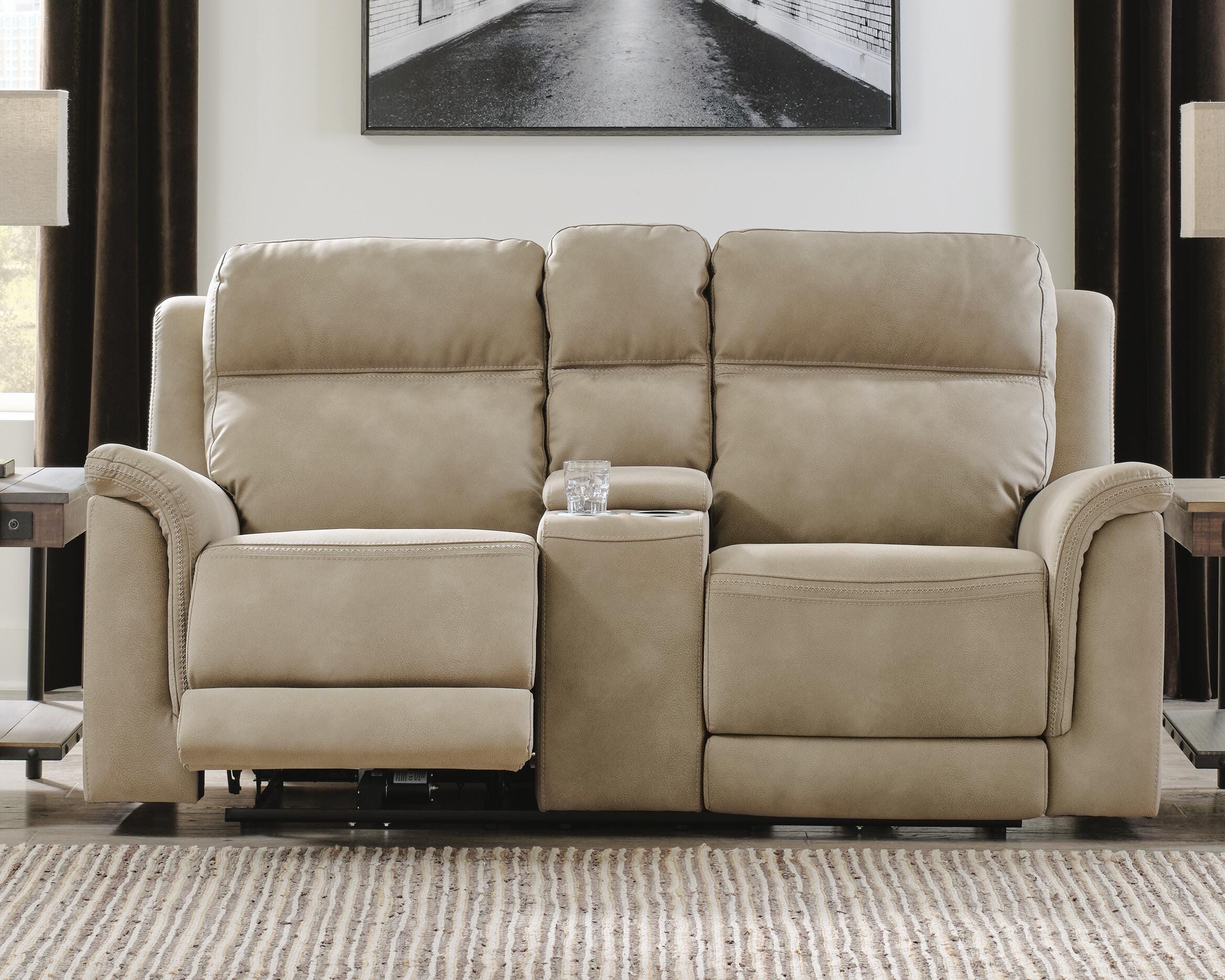 Next-Gen DuraPella Power Reclining Loveseat with Console - Romeo & Juliet Furniture (Warren,MI)