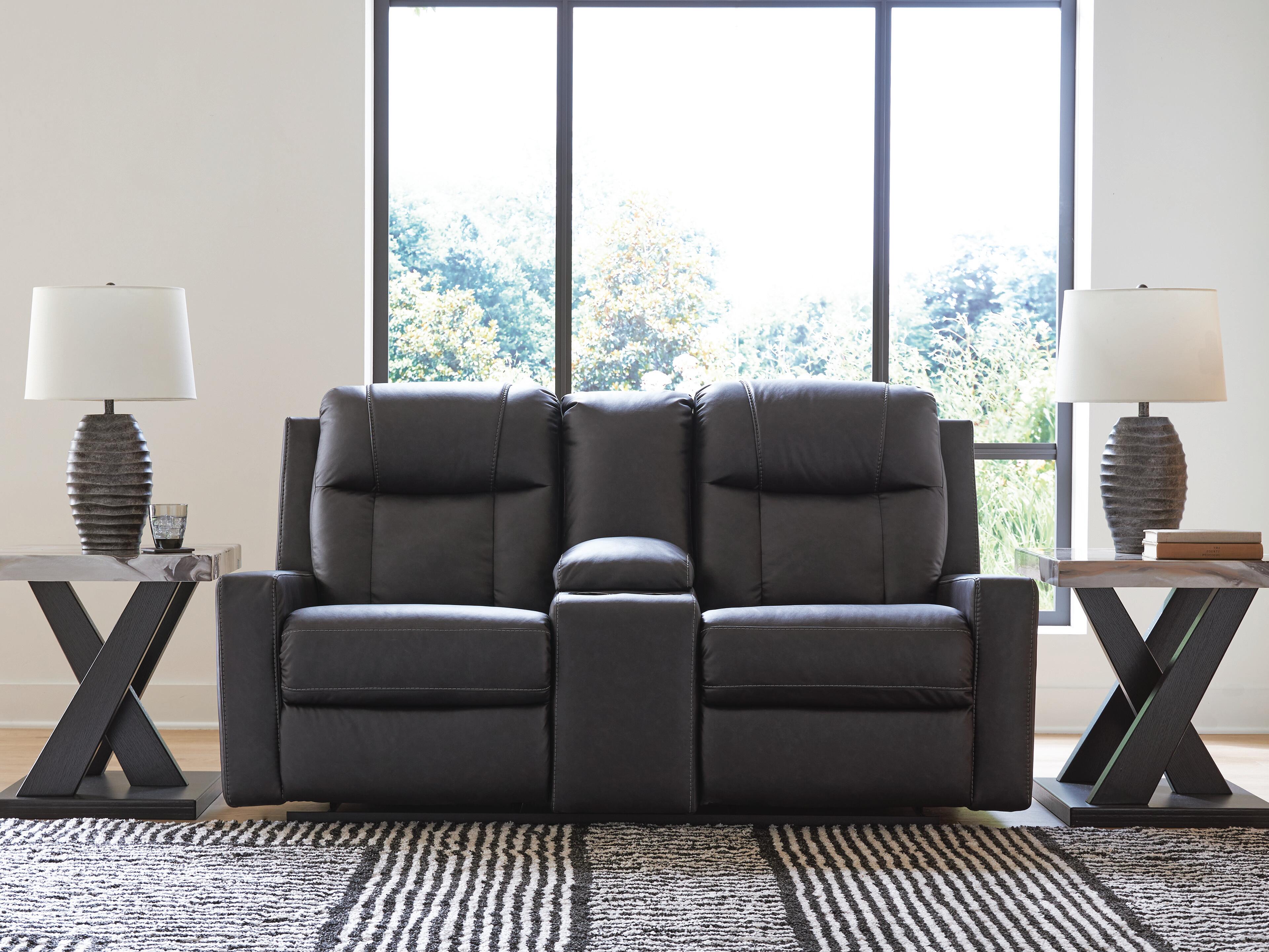 Mackmenville Reclining Loveseat with Console - Romeo & Juliet Furniture (Warren,MI)
