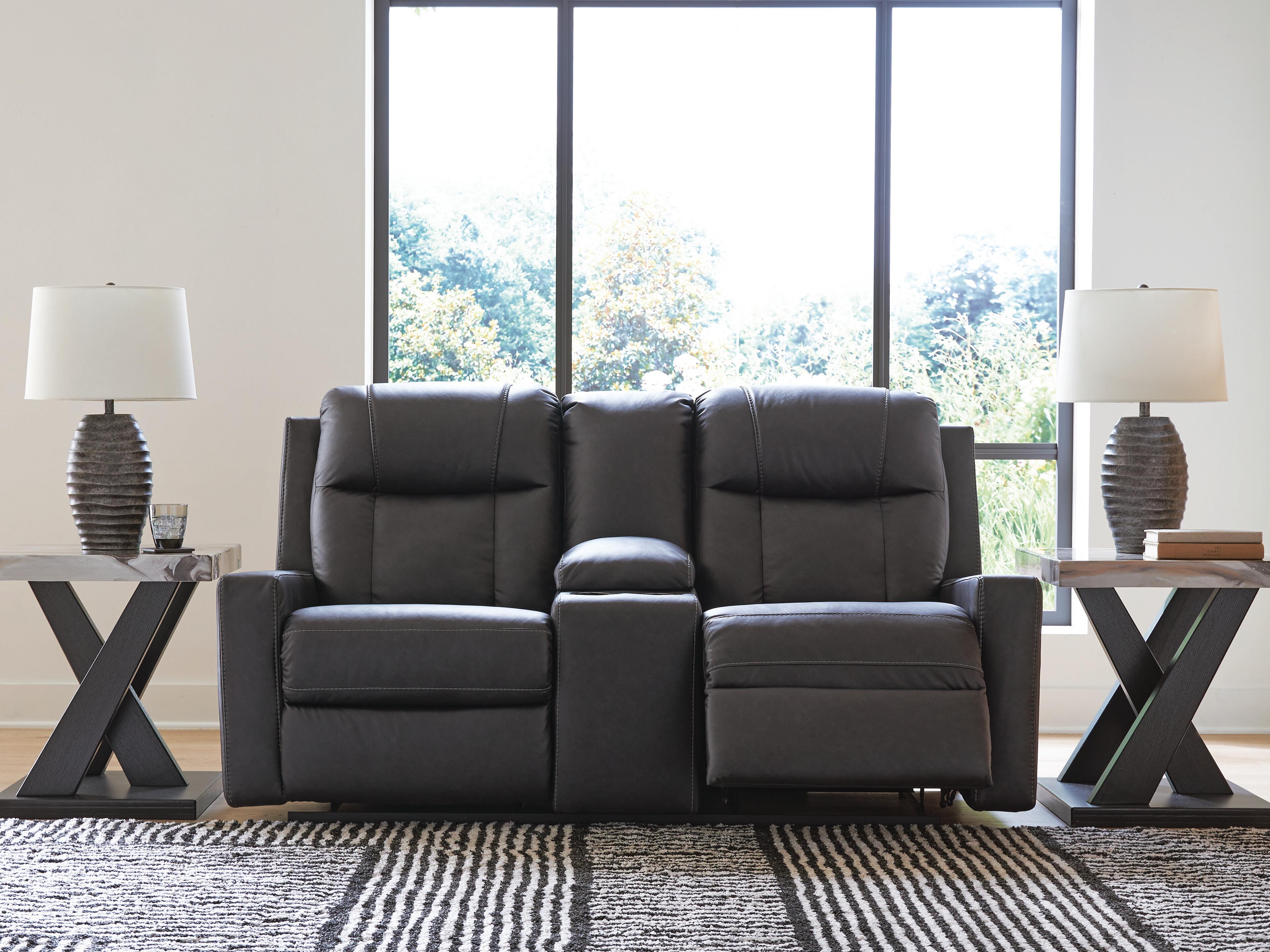 Mackmenville Reclining Loveseat with Console - Romeo & Juliet Furniture (Warren,MI)