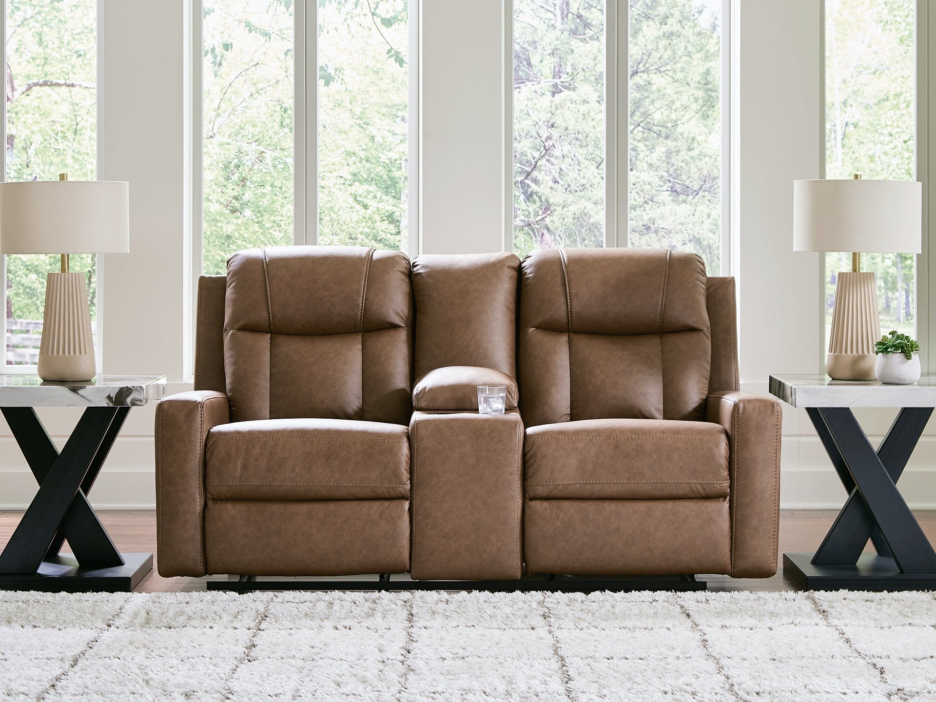Mackmenville Reclining Loveseat with Console - Romeo & Juliet Furniture (Warren,MI)