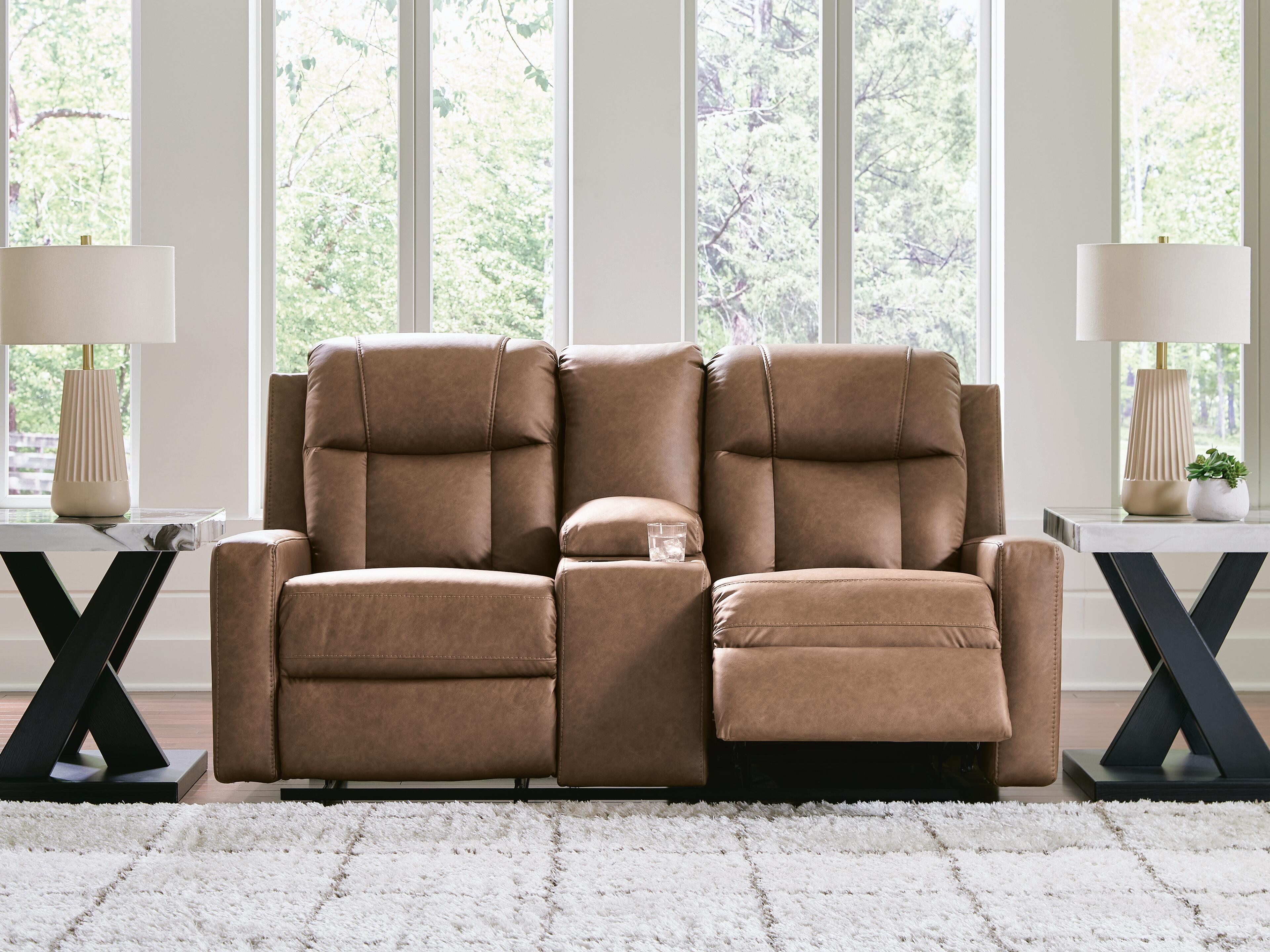 Mackmenville Reclining Loveseat with Console - Romeo & Juliet Furniture (Warren,MI)