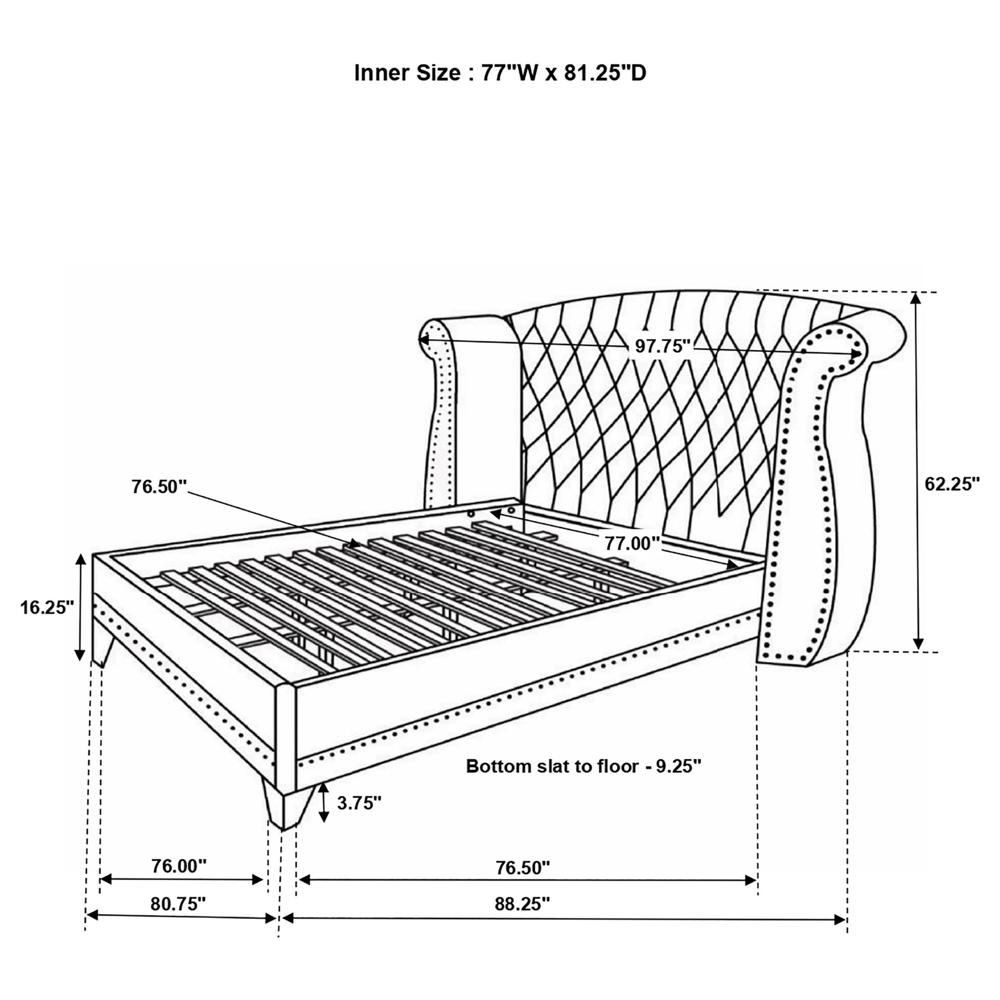 Barzini Wingback Platform Bed