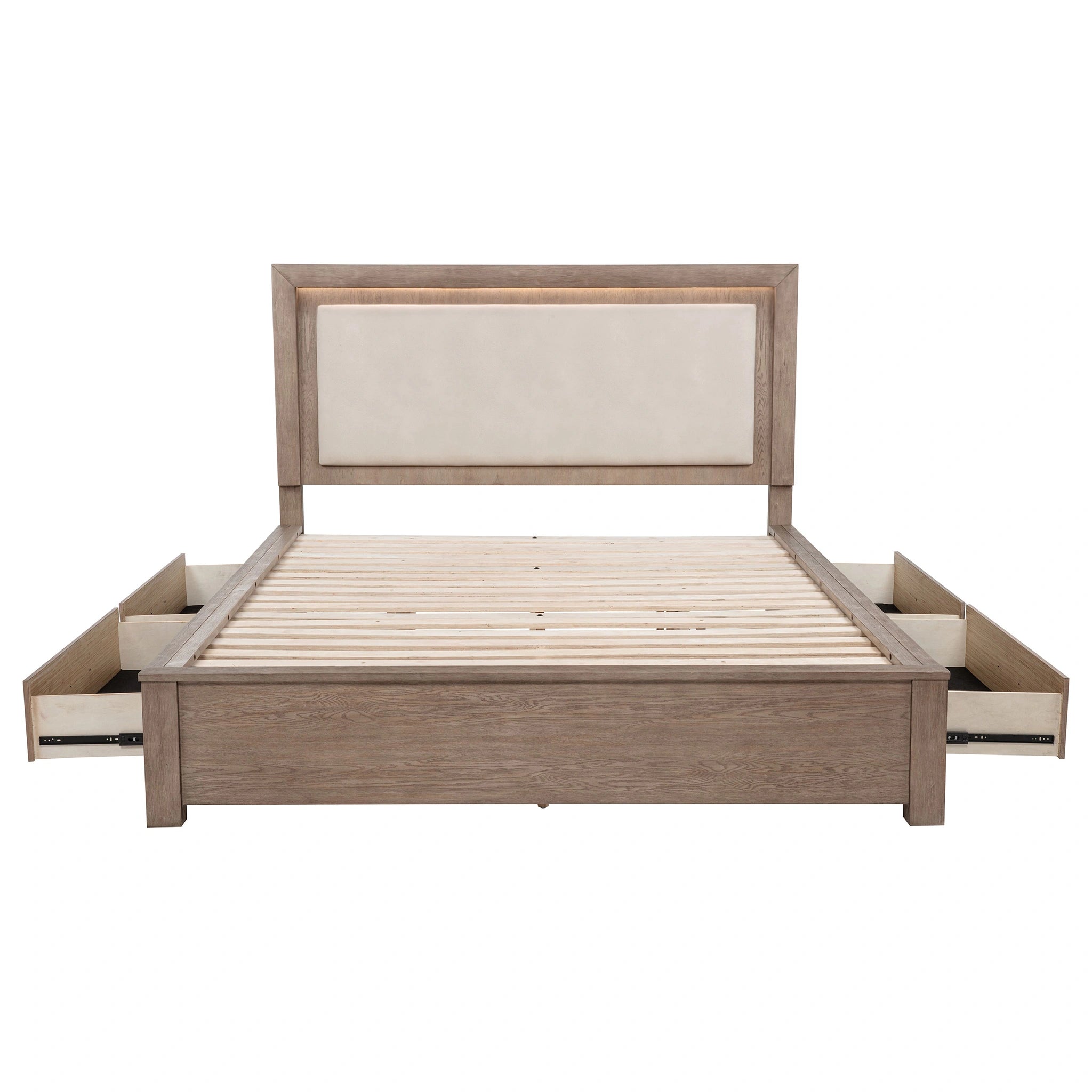 Kenora Panel Platform Storage Bed with LED Lighting