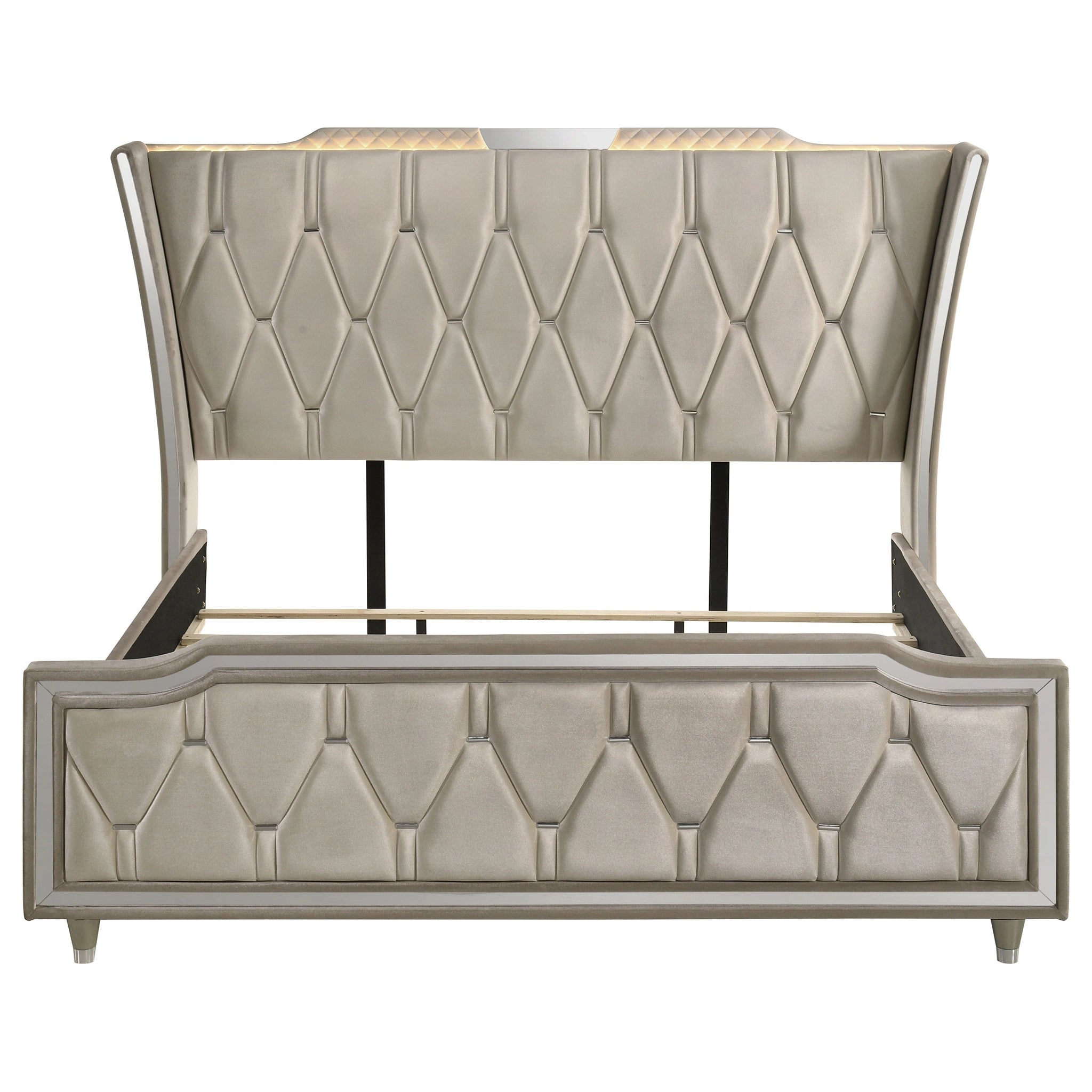 Lorient Wingback Bed with LED Lighting