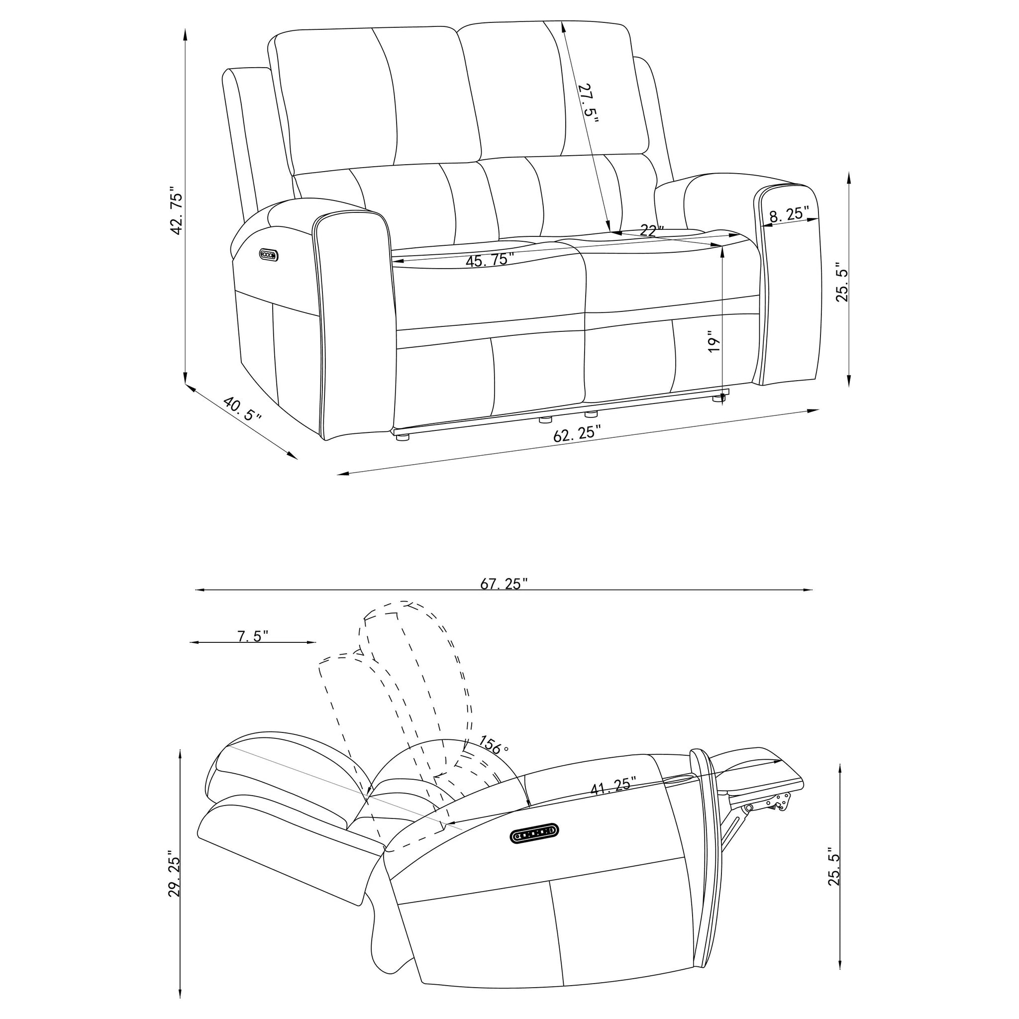 Brickston Triple Power Reclining Loveseat