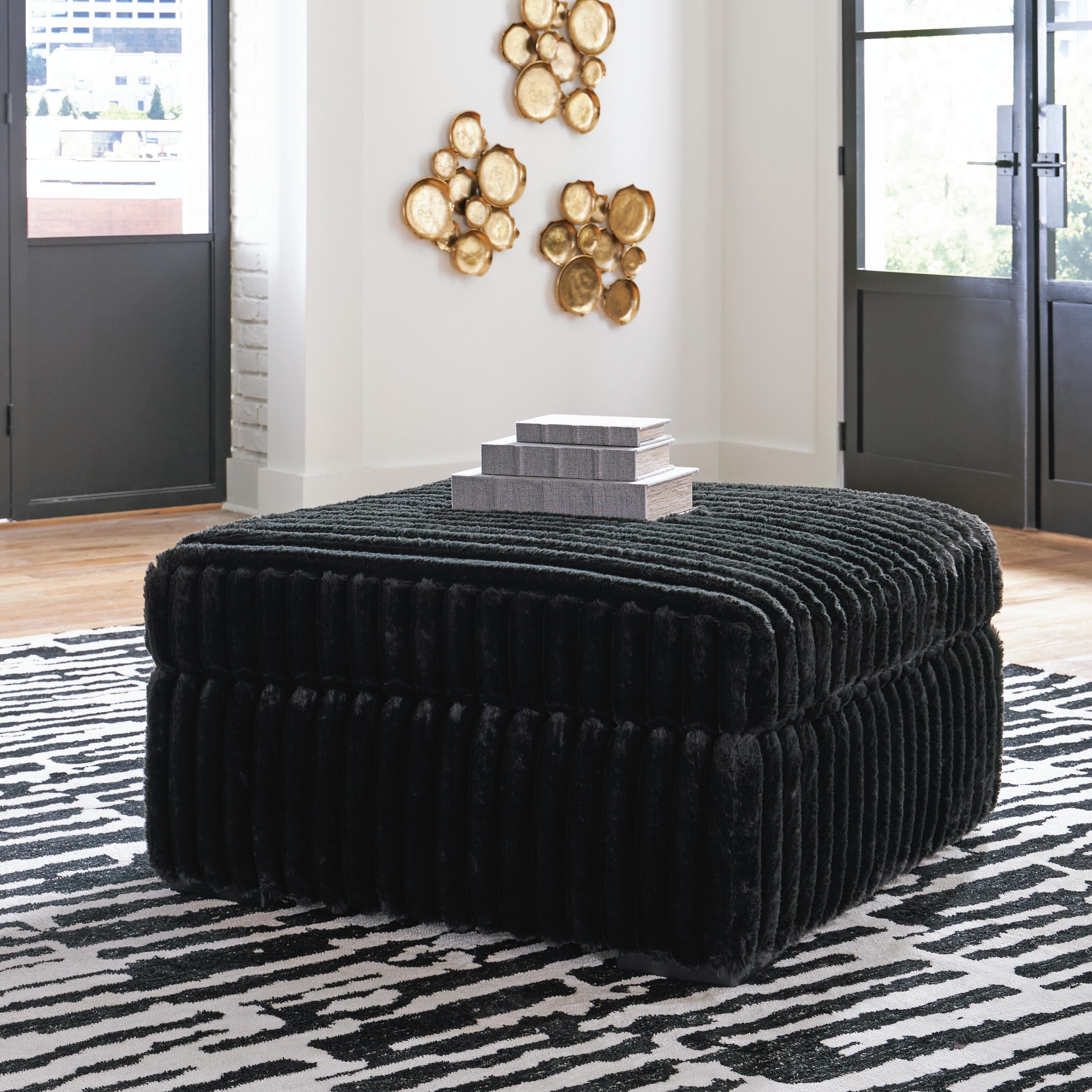 Midnight-Madness Oversized Accent Ottoman - Romeo & Juliet Furniture (Warren,MI)