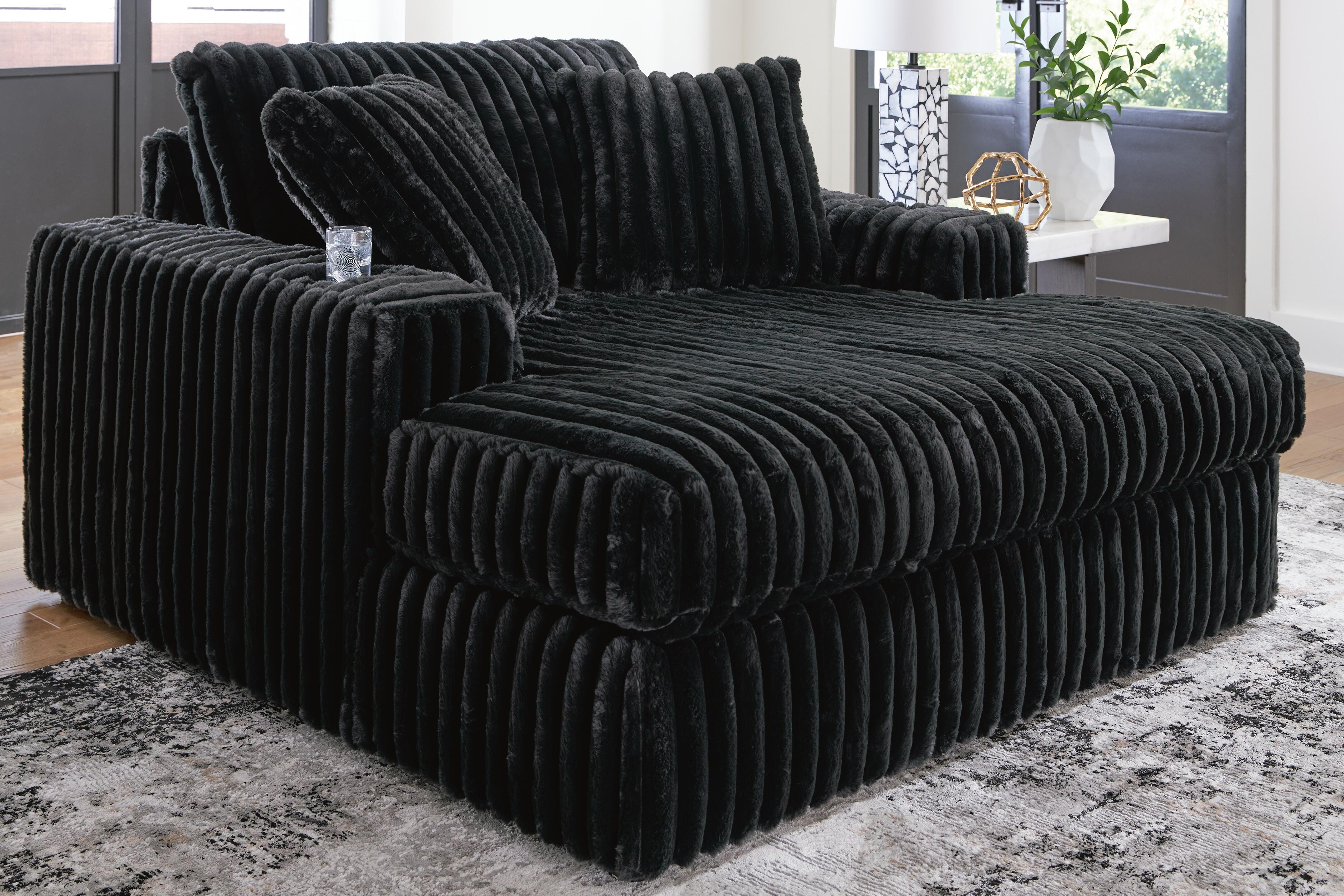 Midnight-Madness Oversized Chaise - Romeo & Juliet Furniture (Warren,MI)