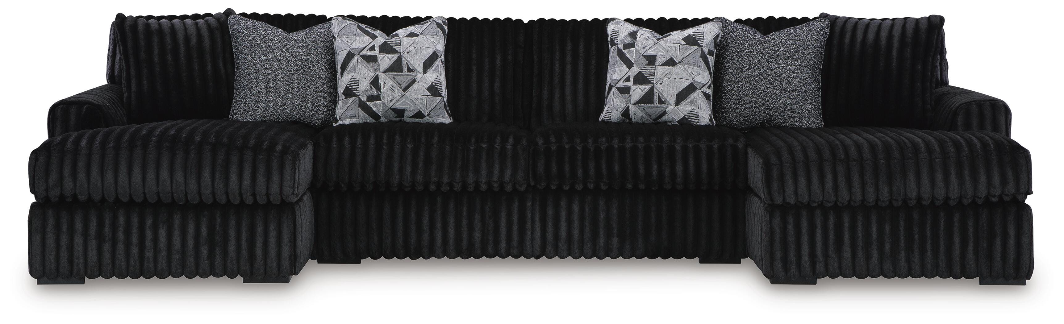 Midnight-Madness Sectional with Chaise - Romeo & Juliet Furniture (Warren,MI)