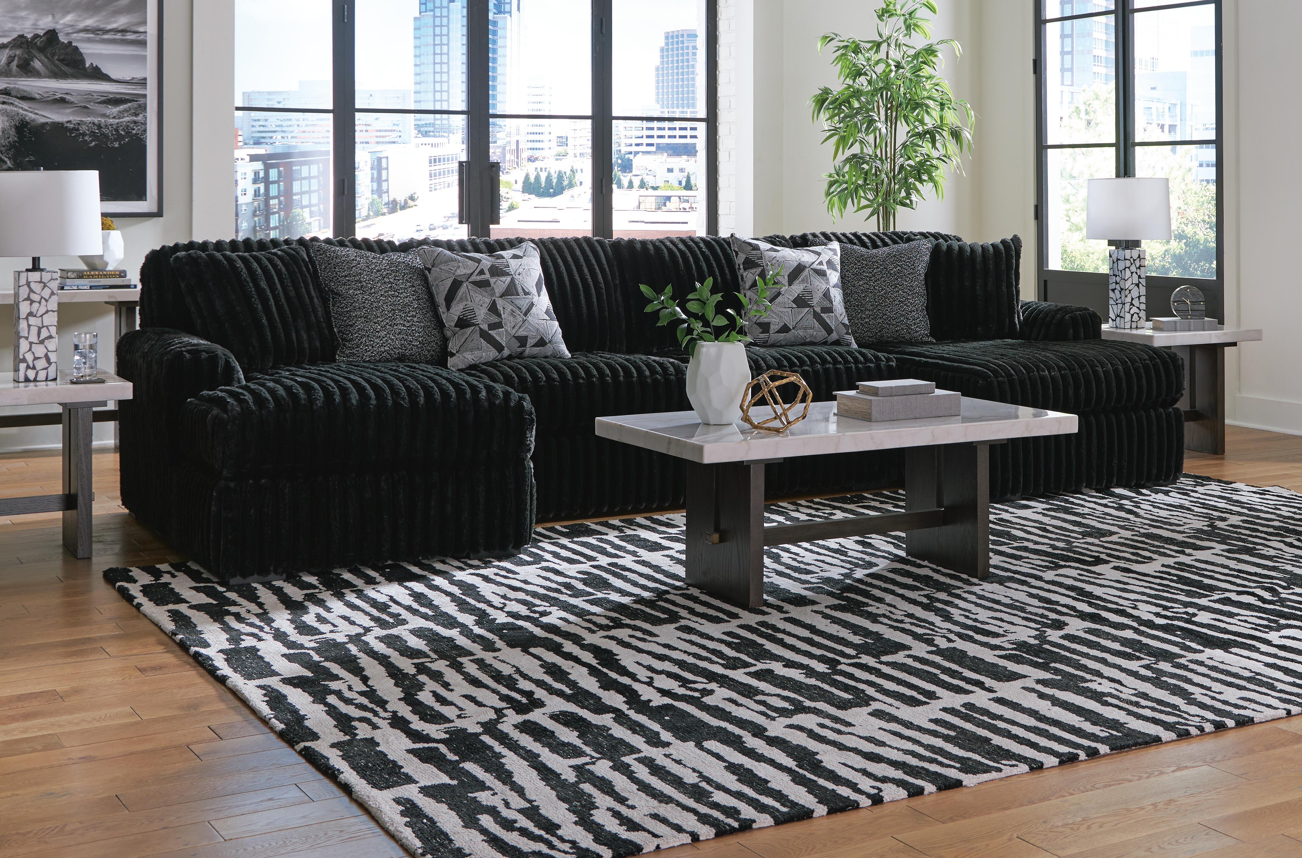 Midnight-Madness Sectional with Chaise - Romeo & Juliet Furniture (Warren,MI)