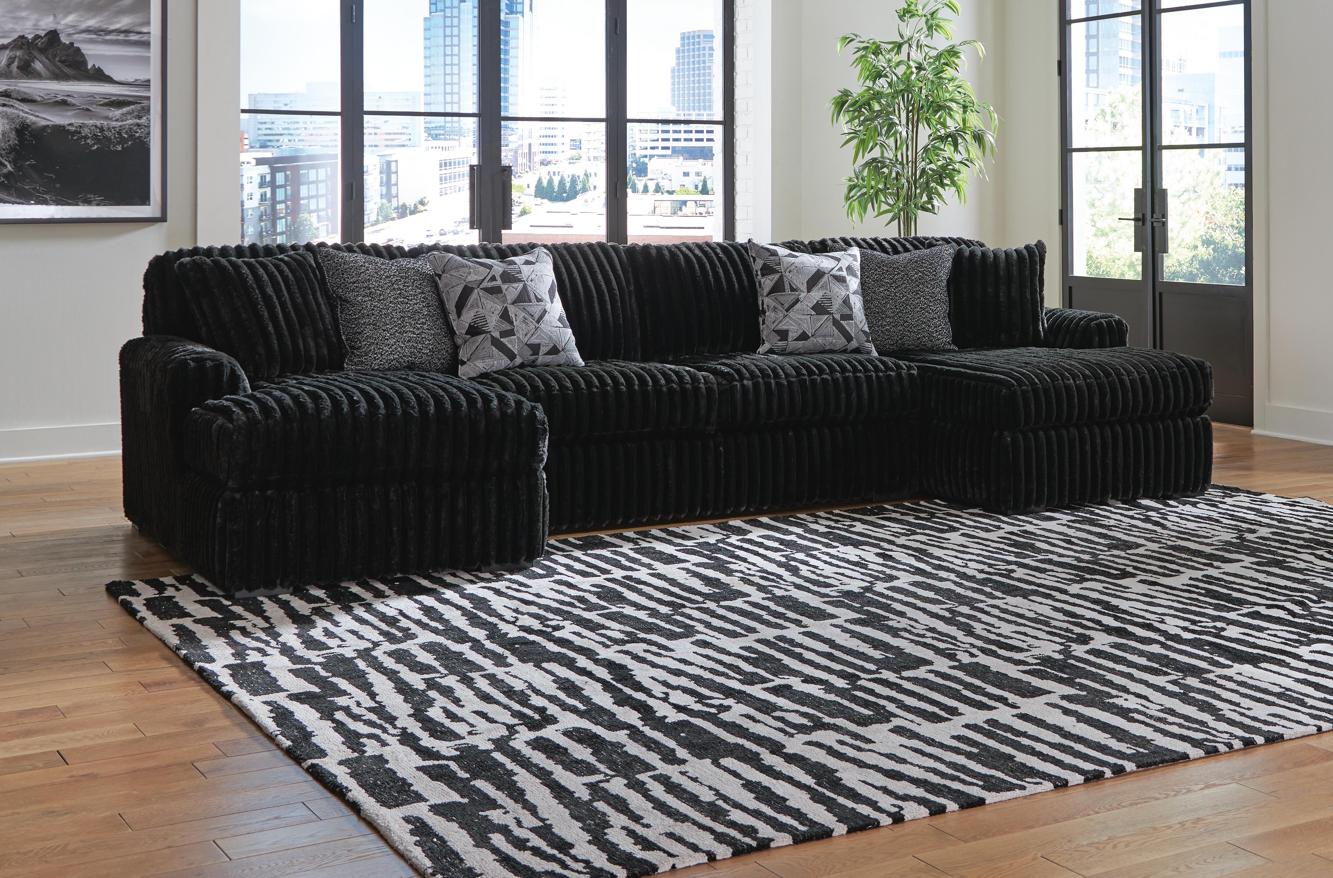 Midnight-Madness Sectional with Chaise - Romeo & Juliet Furniture (Warren,MI)