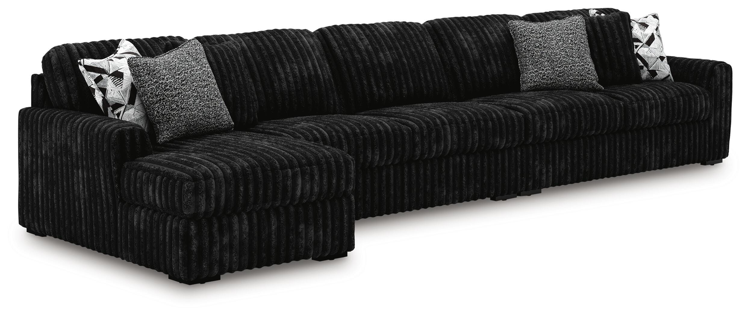 Midnight-Madness Sectional with Chaise - Romeo & Juliet Furniture (Warren,MI)