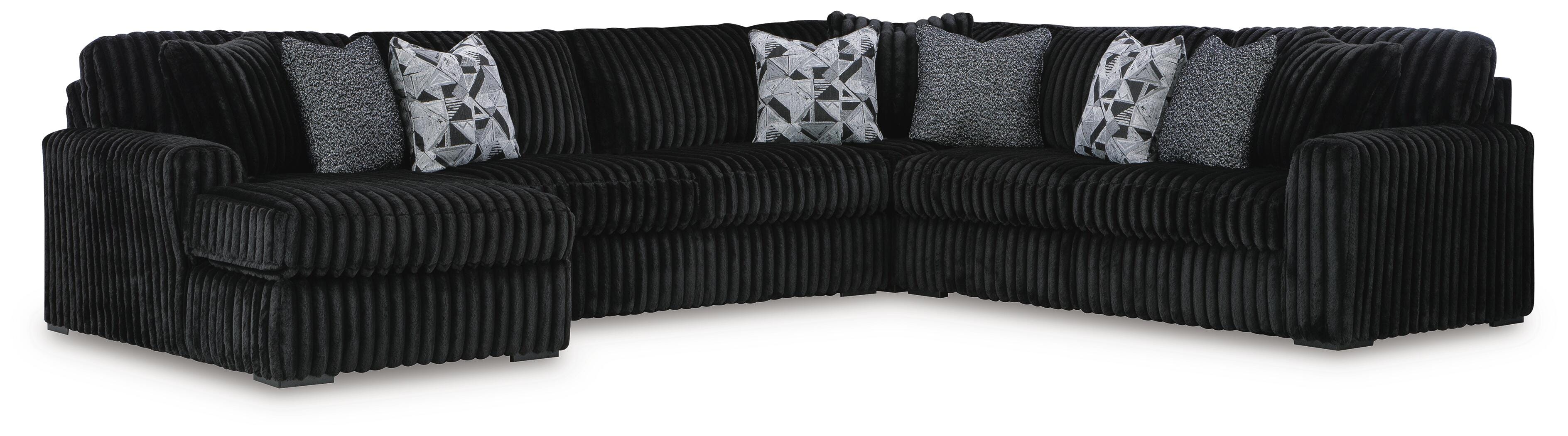 Midnight-Madness Sectional with Chaise - Romeo & Juliet Furniture (Warren,MI)