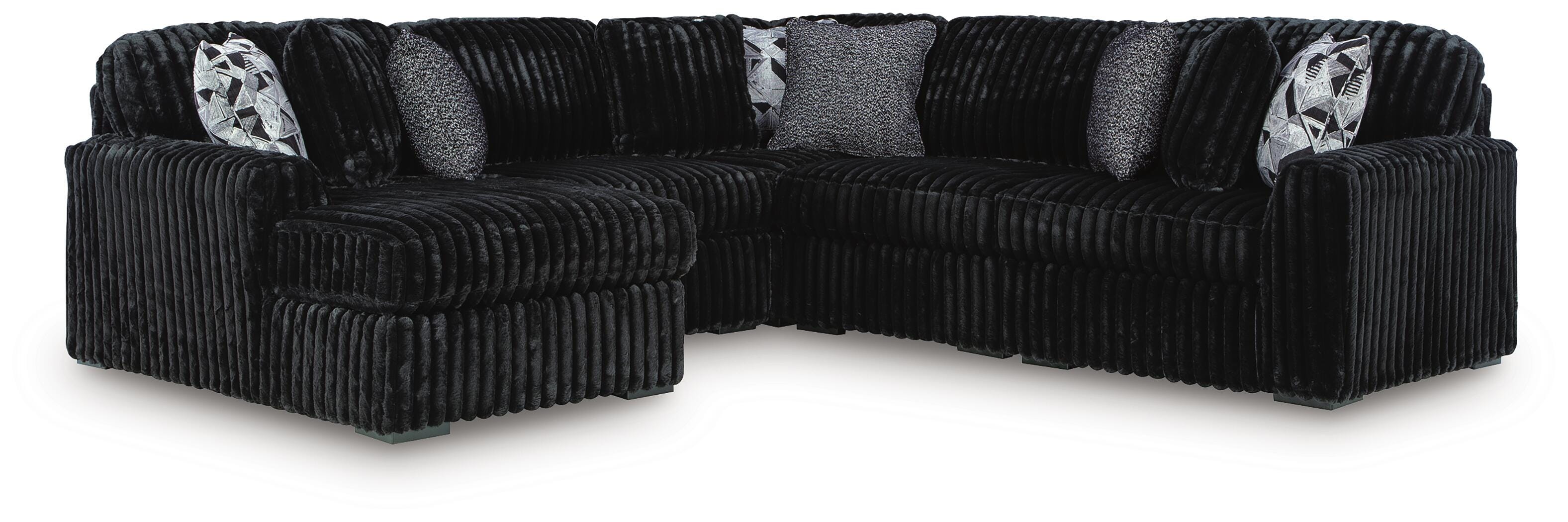Midnight-Madness Sectional with Chaise - Romeo & Juliet Furniture (Warren,MI)