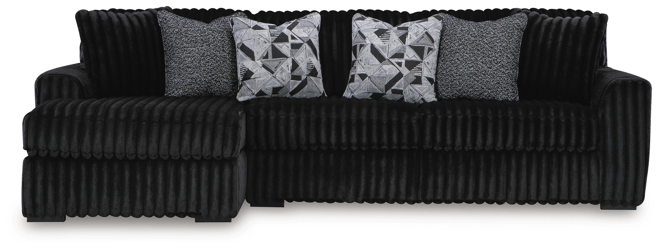 Midnight-Madness Sectional Sofa with Chaise - Romeo & Juliet Furniture (Warren,MI)