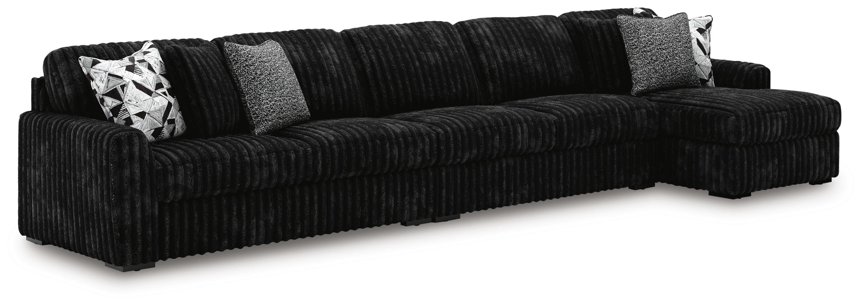 Midnight-Madness Sectional with Chaise - Romeo & Juliet Furniture (Warren,MI)