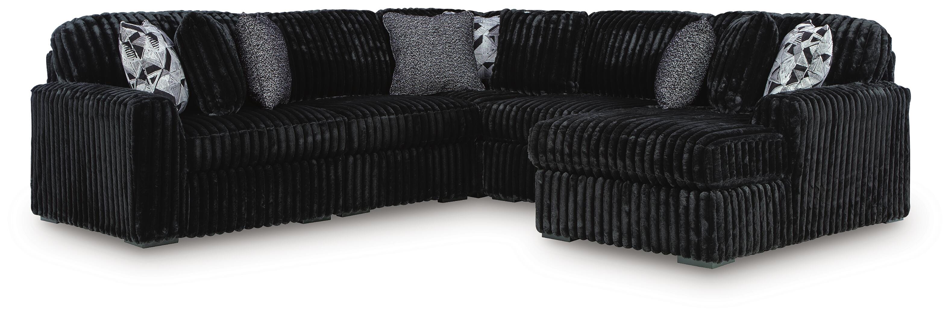 Midnight-Madness Sectional with Chaise - Romeo & Juliet Furniture (Warren,MI)