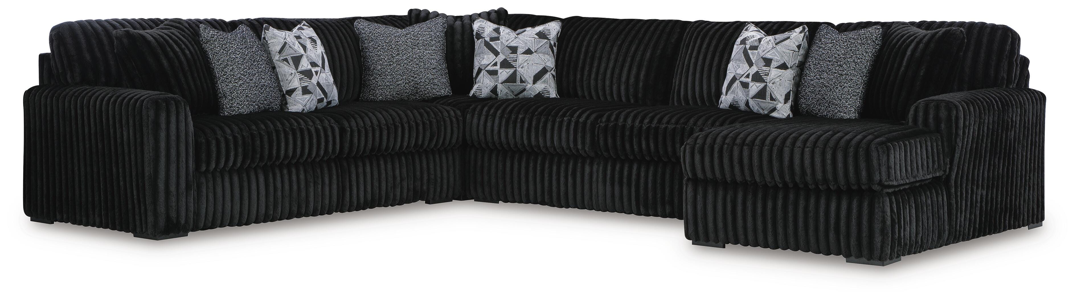Midnight-Madness Sectional with Chaise - Romeo & Juliet Furniture (Warren,MI)