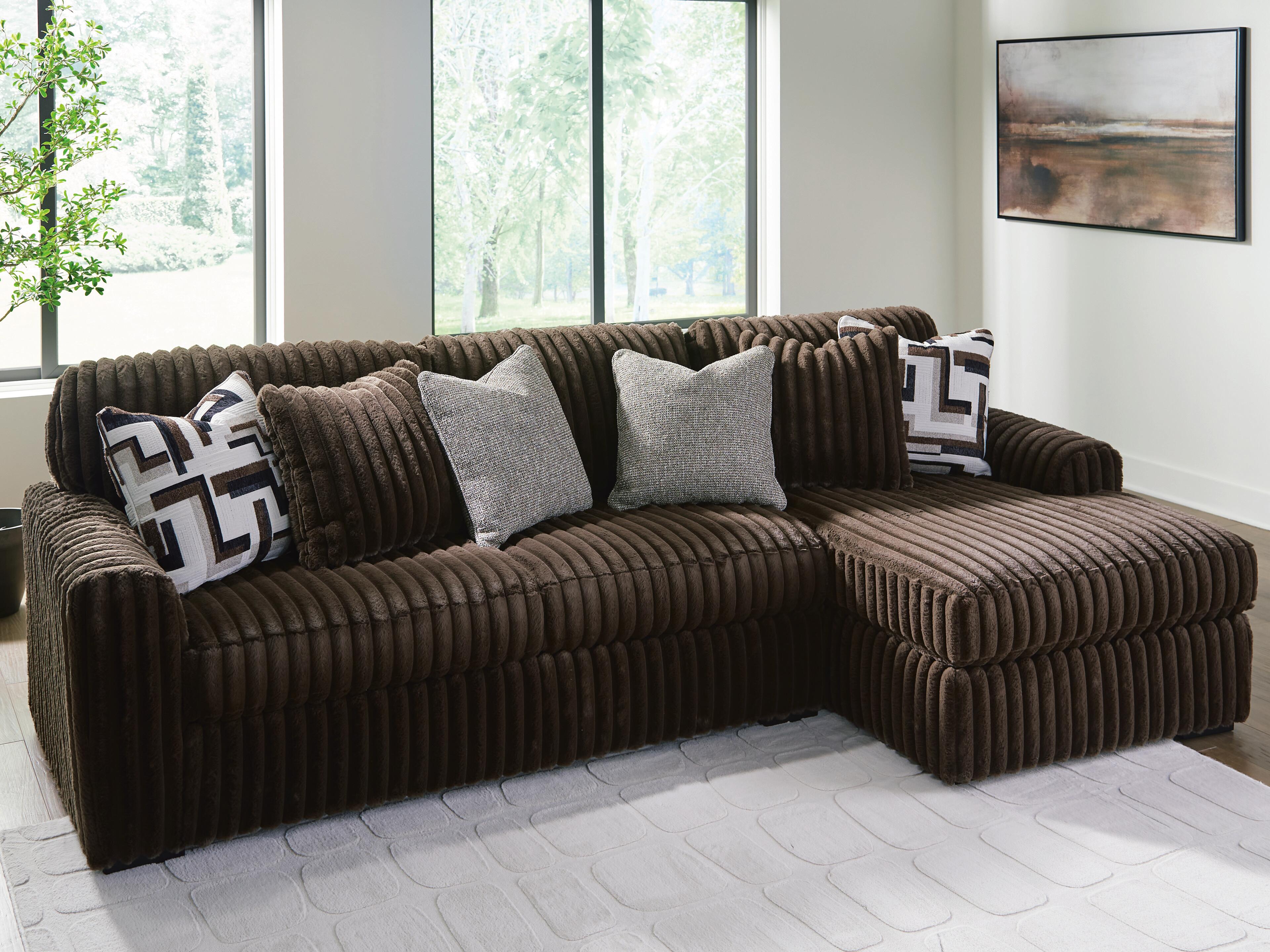 Midnight-Madness Sectional Sofa with Chaise - Romeo & Juliet Furniture (Warren,MI)