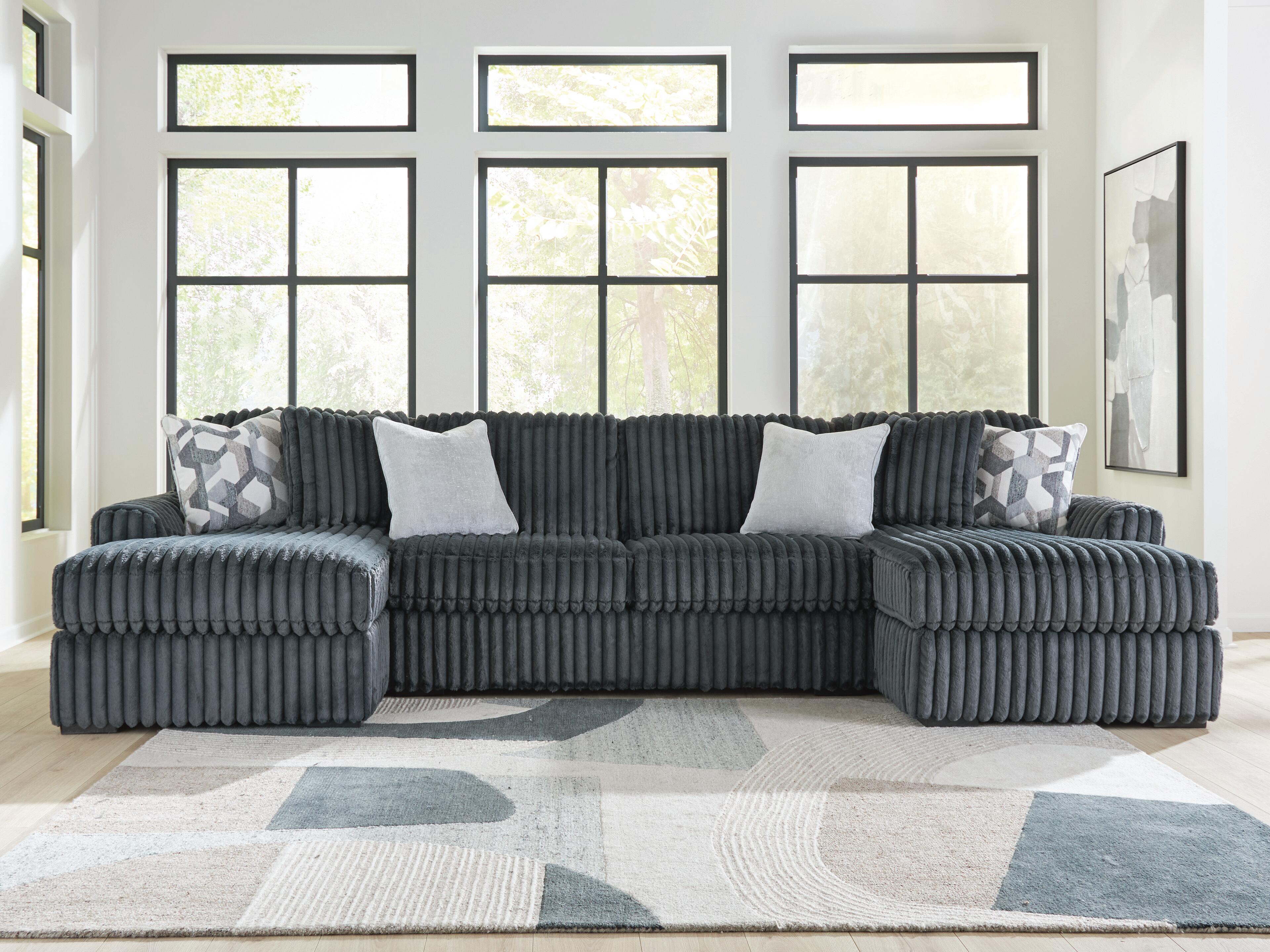 Midnight-Madness Sectional with Chaise - Romeo & Juliet Furniture (Warren,MI)