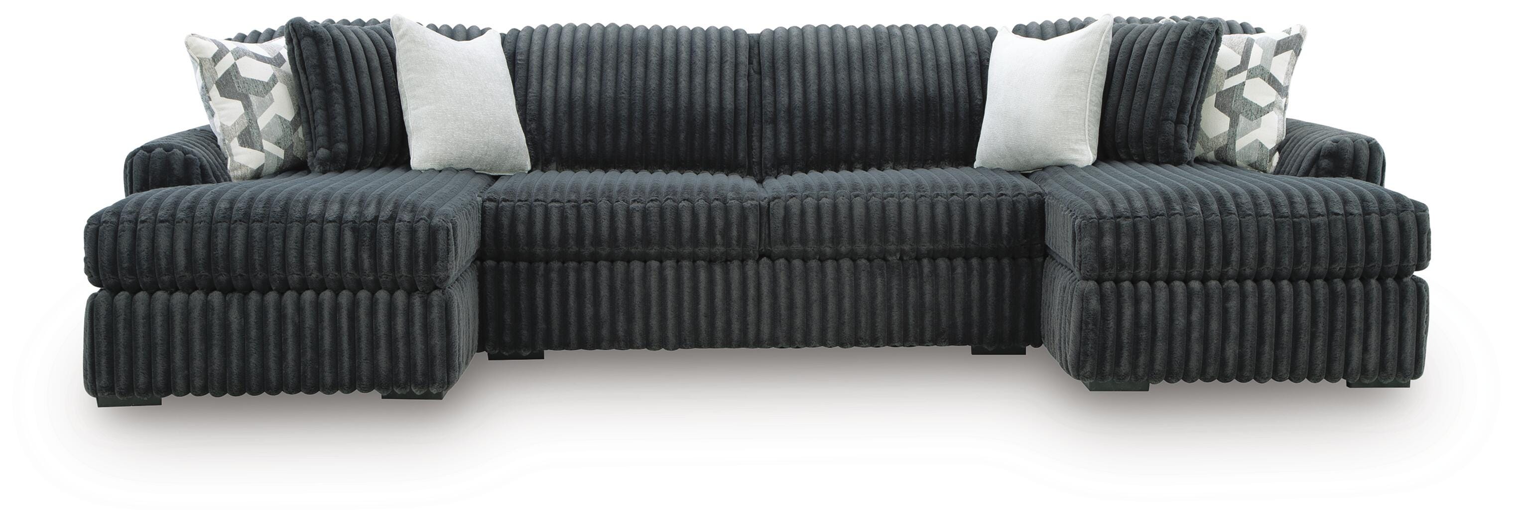 Midnight-Madness Sectional with Chaise - Romeo & Juliet Furniture (Warren,MI)