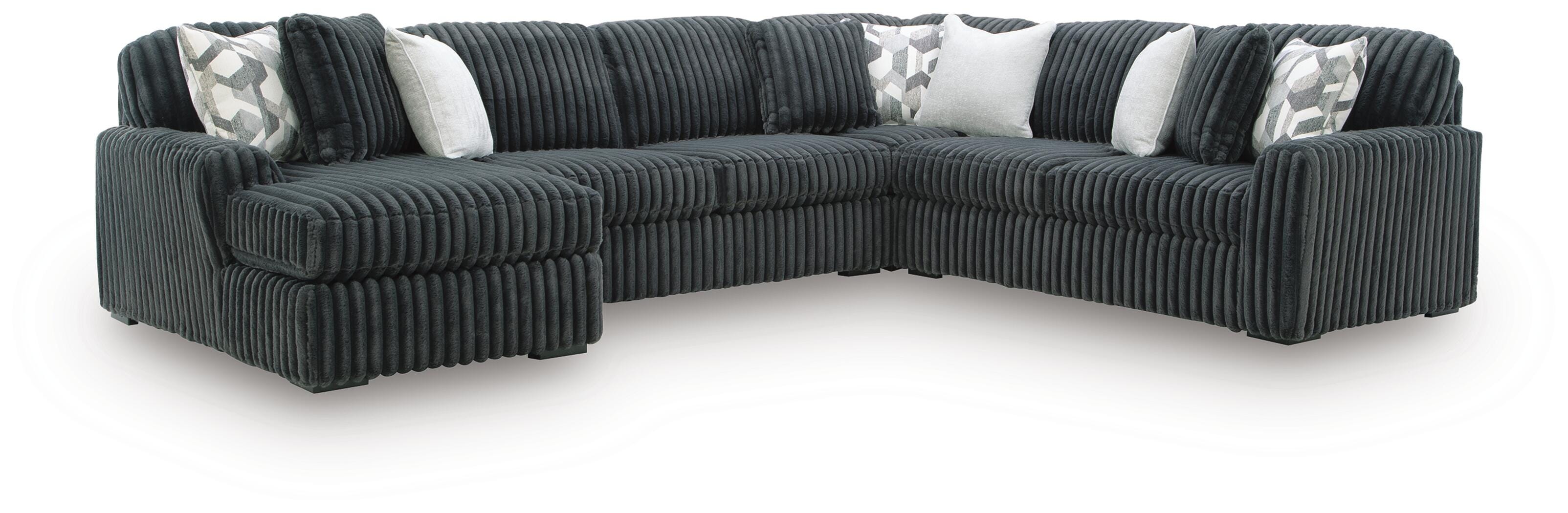 Midnight-Madness Sectional with Chaise - Romeo & Juliet Furniture (Warren,MI)