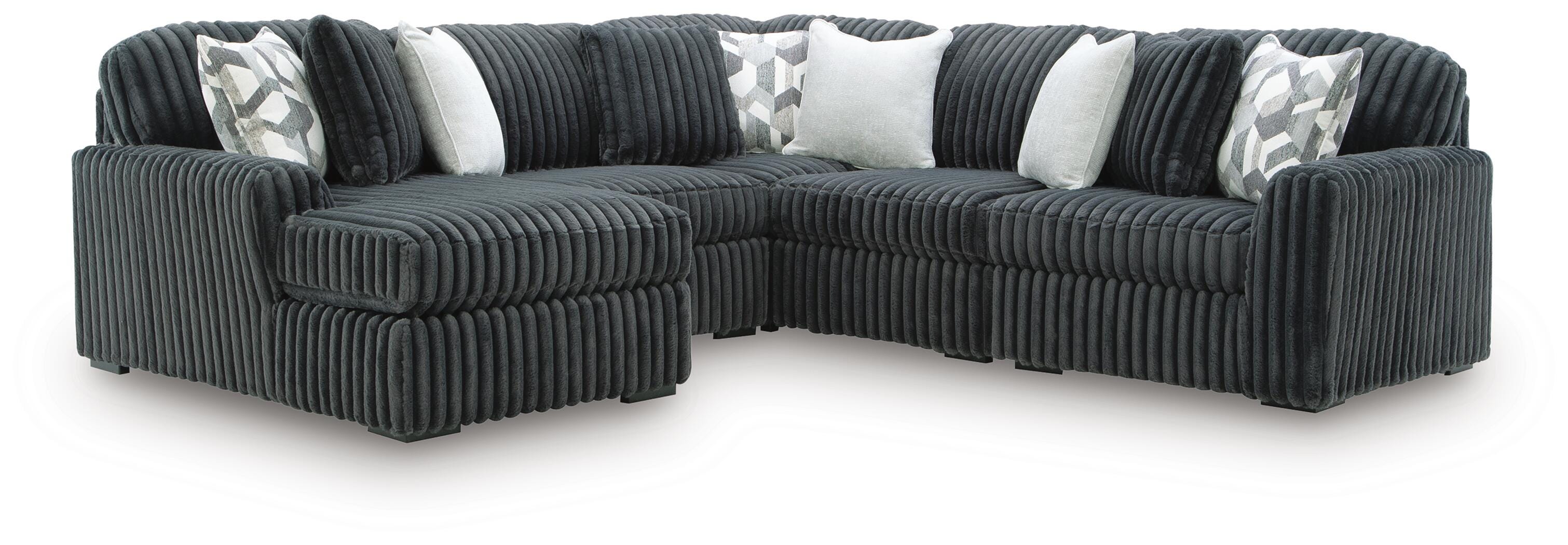 Midnight-Madness Sectional with Chaise - Romeo & Juliet Furniture (Warren,MI)