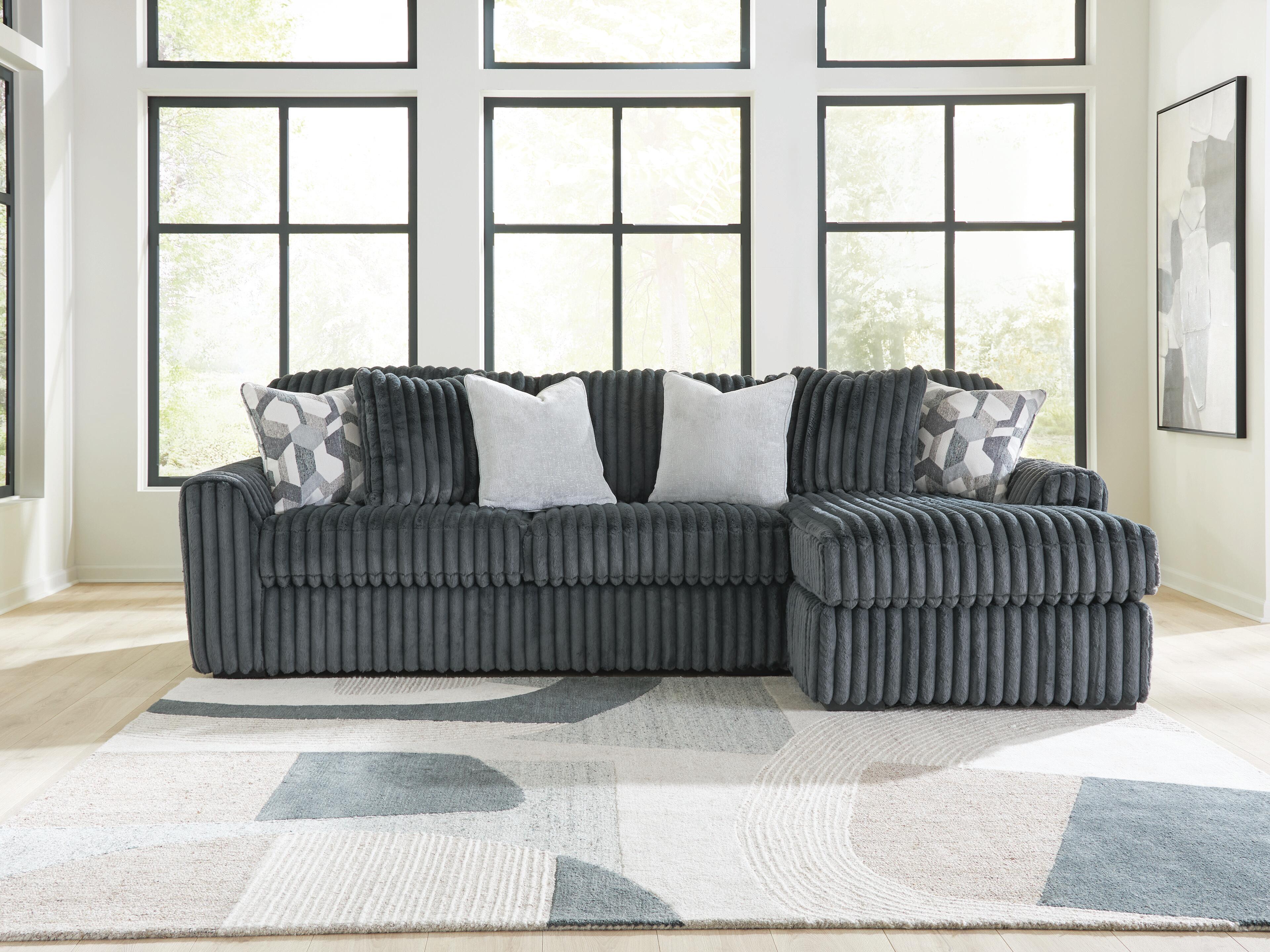 Midnight-Madness Sectional Sofa with Chaise - Romeo & Juliet Furniture (Warren,MI)