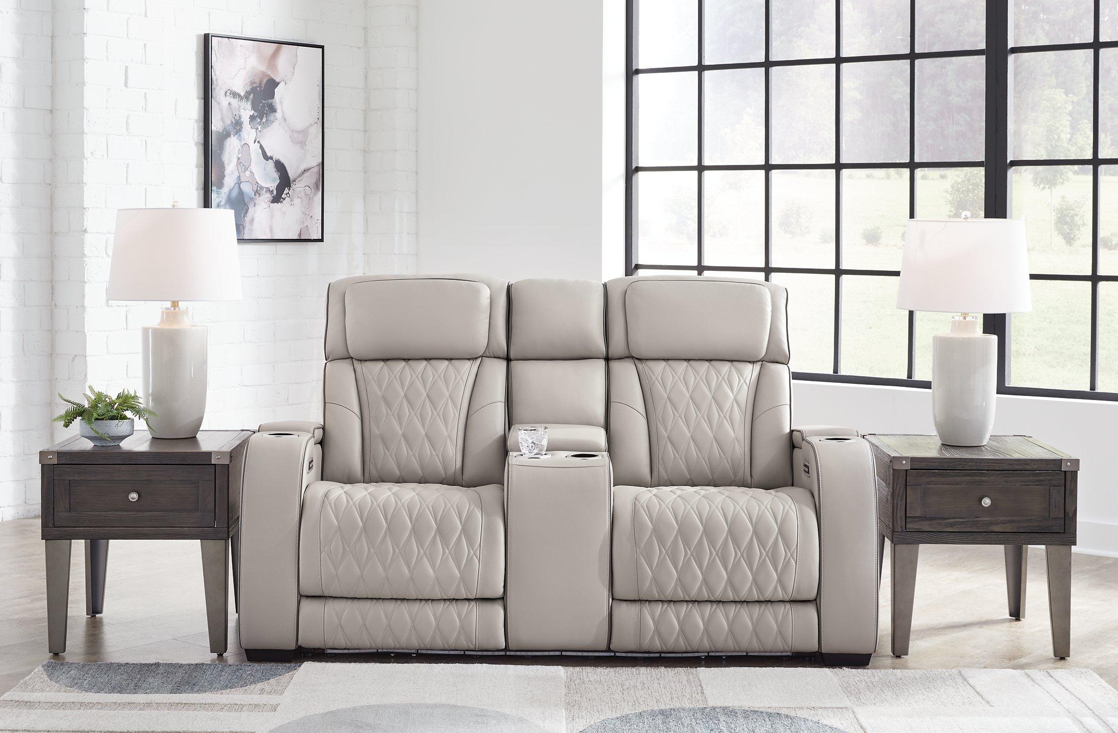Boyington Power Reclining Loveseat with Console - Romeo & Juliet Furniture (Warren,MI)