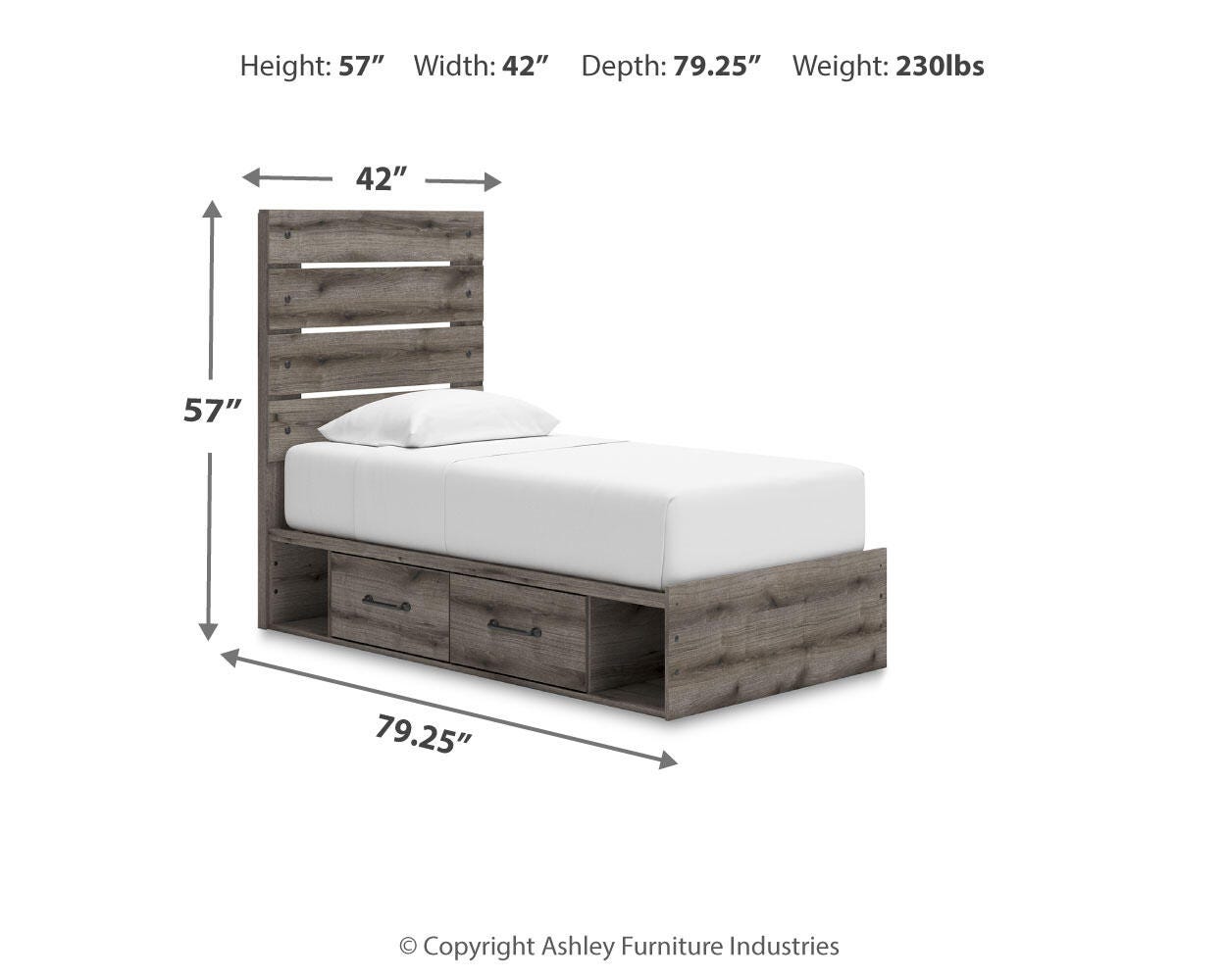 Graystorm Bed with Storage