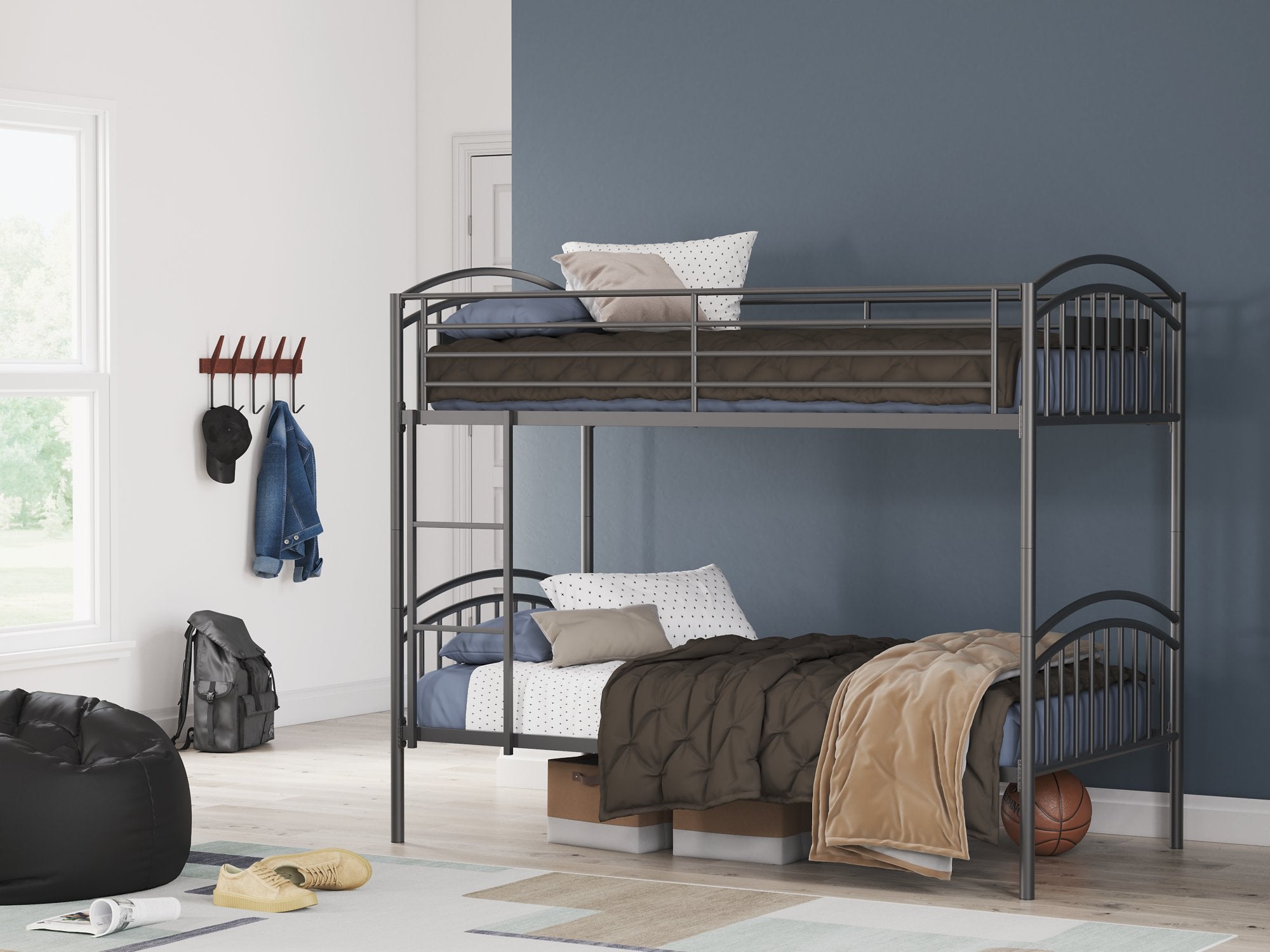 Lanceburg Bunk Bed with Ladder - Romeo & Juliet Furniture (Warren,MI)