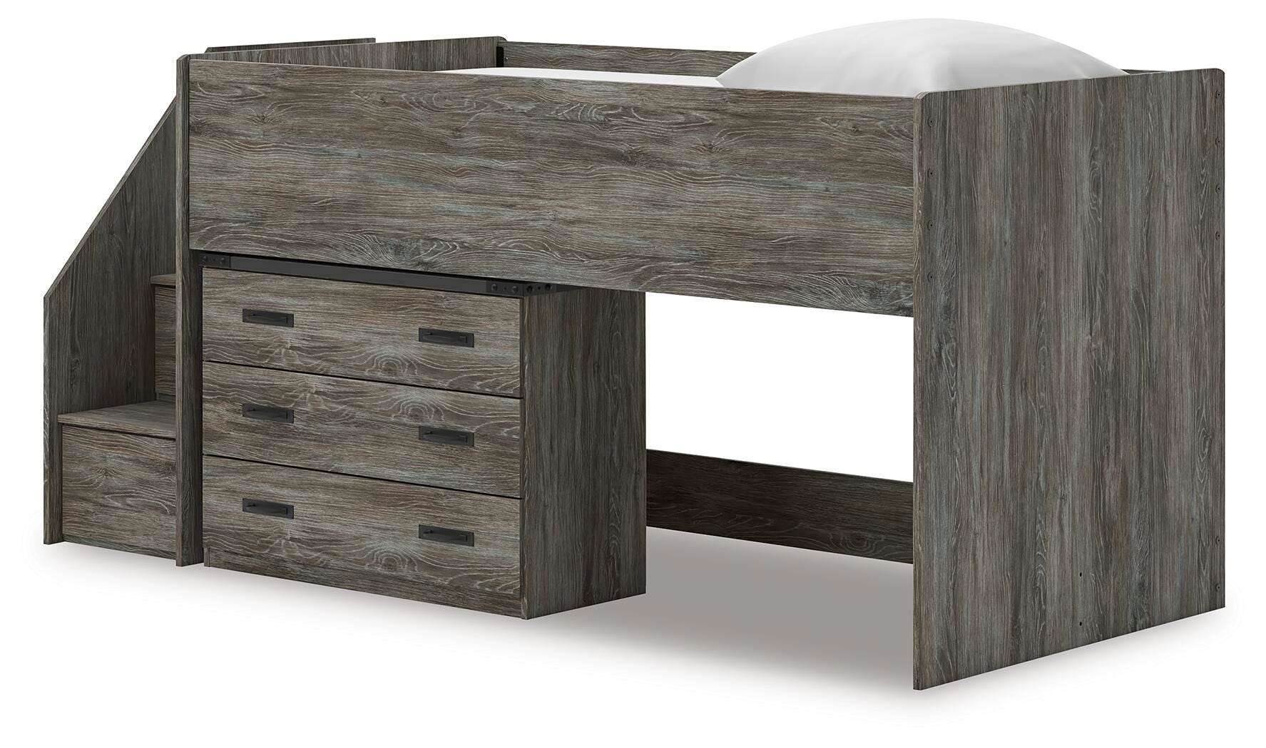 Frandern Loft Bed with Drawer Storage - Romeo & Juliet Furniture (Warren,MI)
