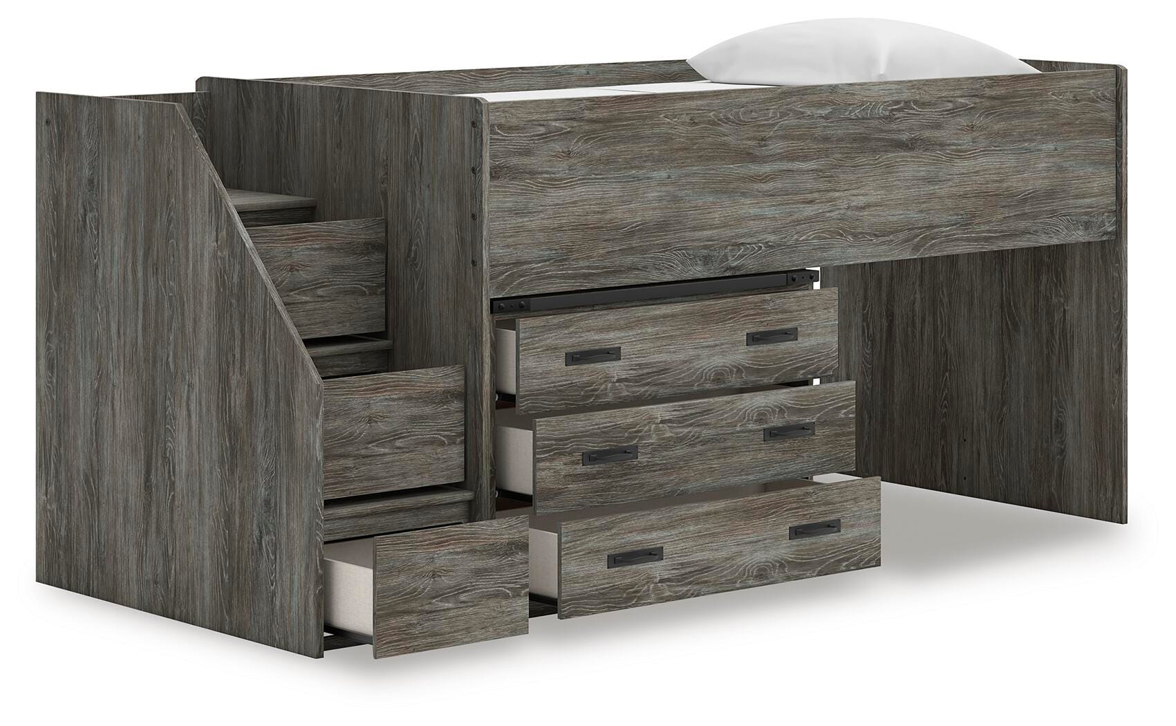 Frandern Loft Bed with Drawer Storage - Romeo & Juliet Furniture (Warren,MI)