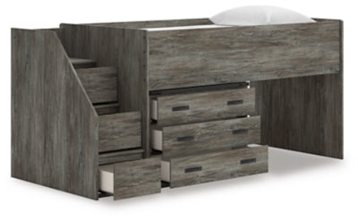 Frandern Loft Bed with Drawer Storage - Romeo & Juliet Furniture (Warren,MI)
