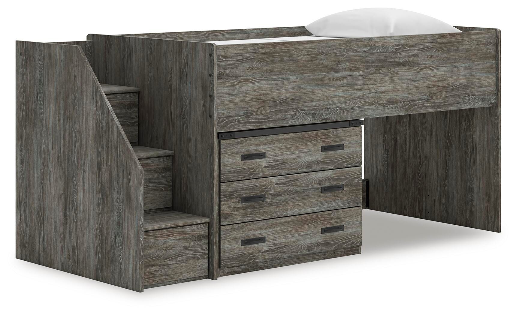 Frandern Loft Bed with Drawer Storage - Romeo & Juliet Furniture (Warren,MI)