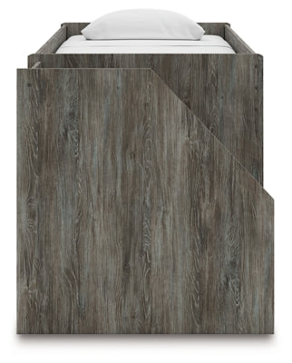 Frandern Loft Bed with Bookcase and Drawer Storage - Romeo & Juliet Furniture (Warren,MI)
