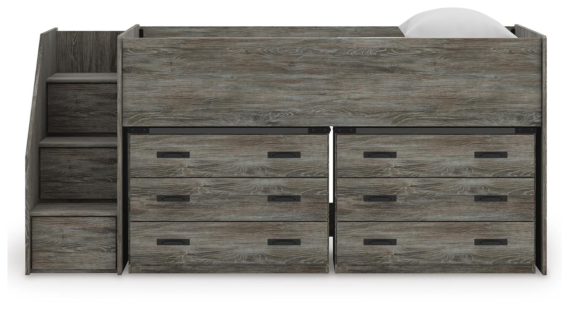 Frandern Loft Bed with Drawer Storage - Romeo & Juliet Furniture (Warren,MI)