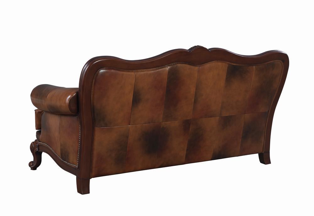 Victoria Rolled Arm Sofa Tri-tone and Brown - Romeo & Juliet Furniture (Warren,MI)