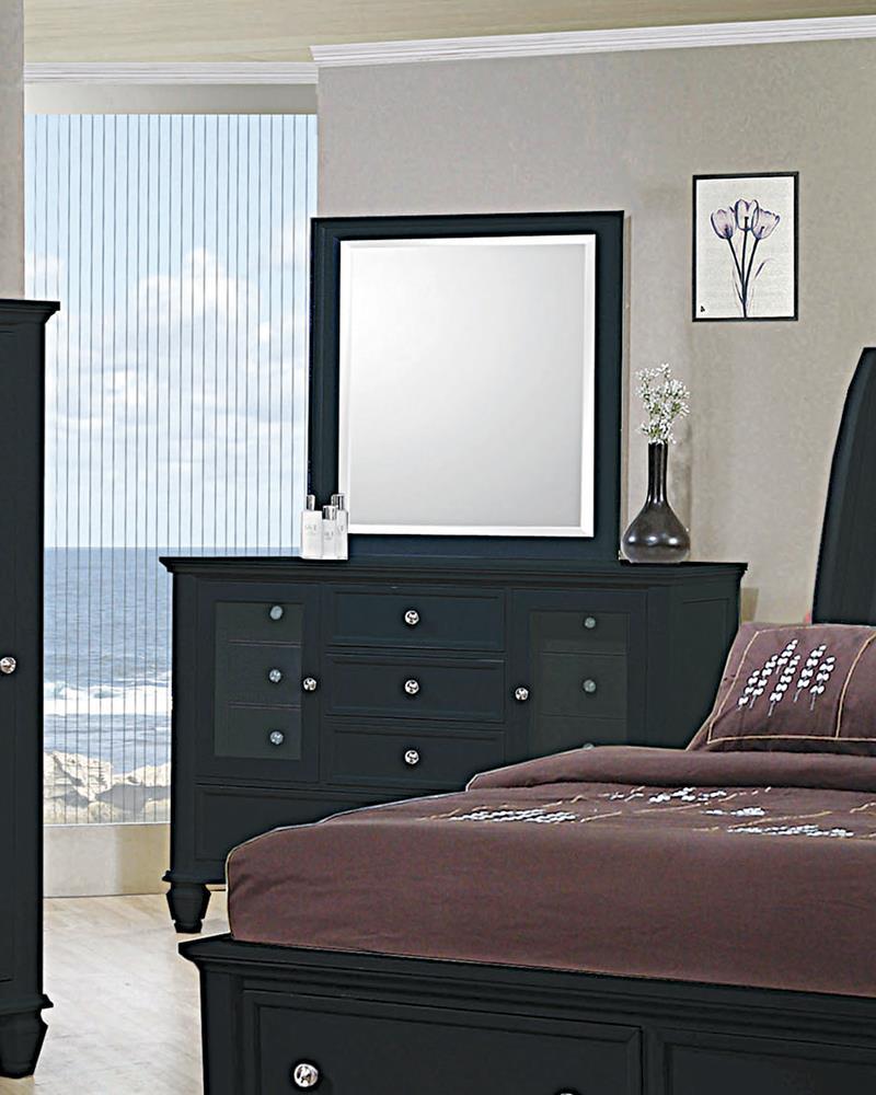 Sandy Beach Vertical Dresser Mirror Black