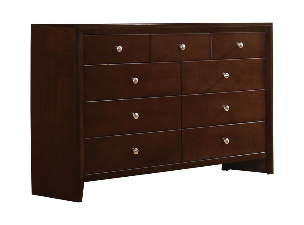 Serenity Rectangular 9-drawer Dresser Rich Merlot - Romeo & Juliet Furniture (Warren,MI)