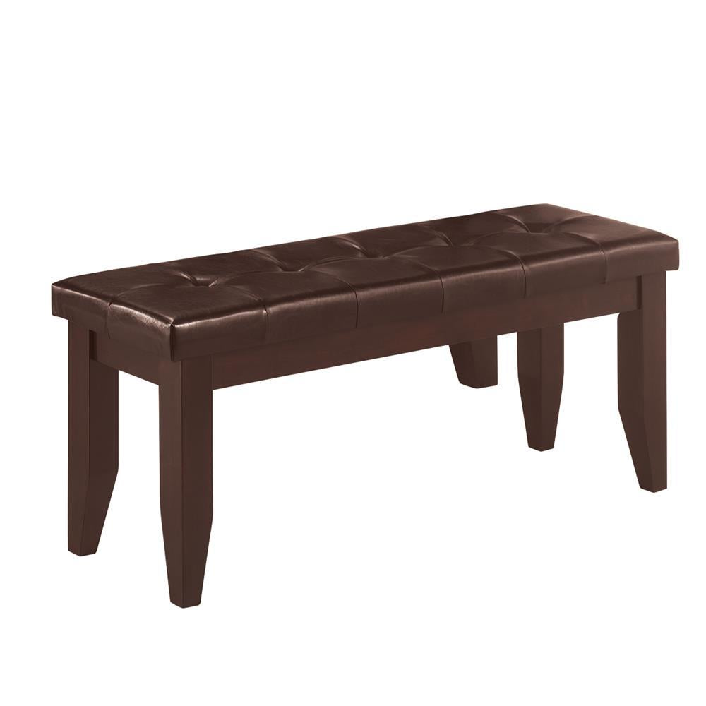 Dalila Tufted Upholstered Dining Bench Cappuccino and Black - Romeo & Juliet Furniture (Warren,MI)