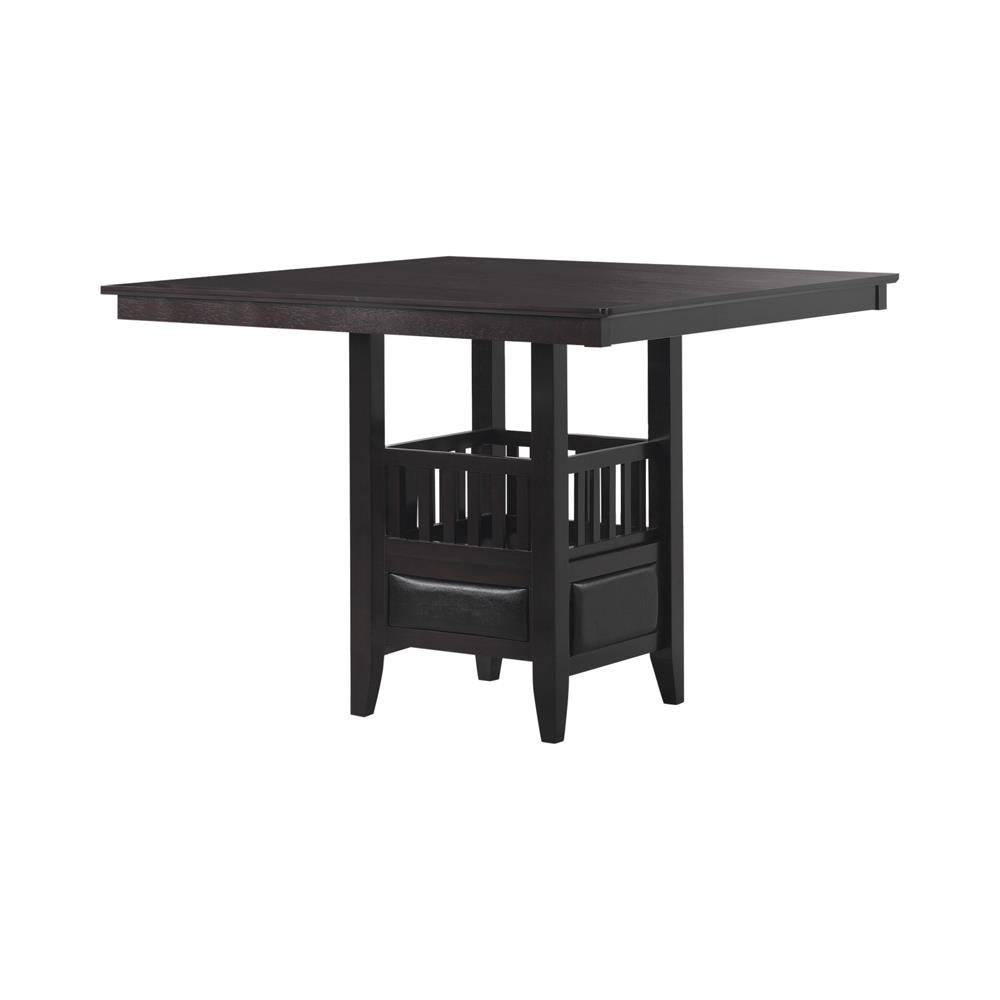 Jaden Square Counter Height Table with Storage Espresso - Romeo & Juliet Furniture (Warren,MI)