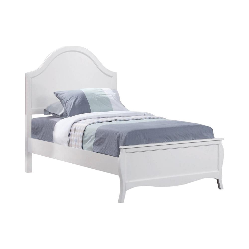 Dominique Twin Panel Bed Cream White - Romeo & Juliet Furniture (Warren,MI)