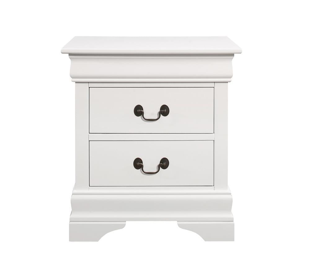 Louis Philippe 2-drawer Nightstand White - Romeo & Juliet Furniture (Warren,MI)