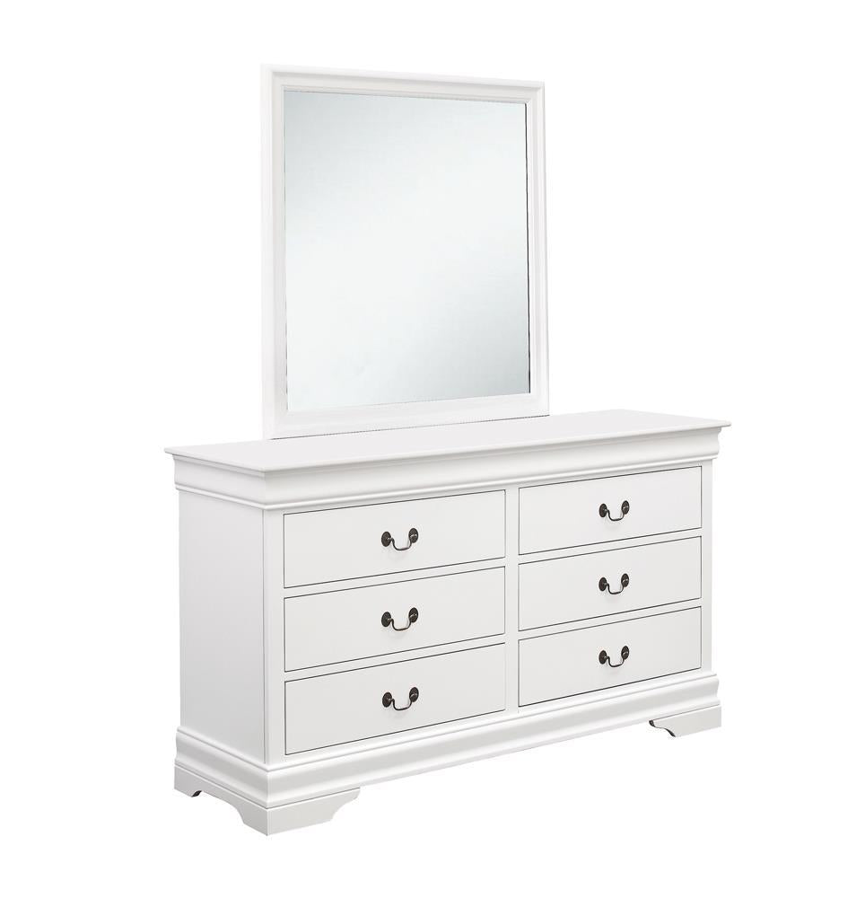 Louis Philippe 6-drawer Dresser White - Romeo & Juliet Furniture (Warren,MI)